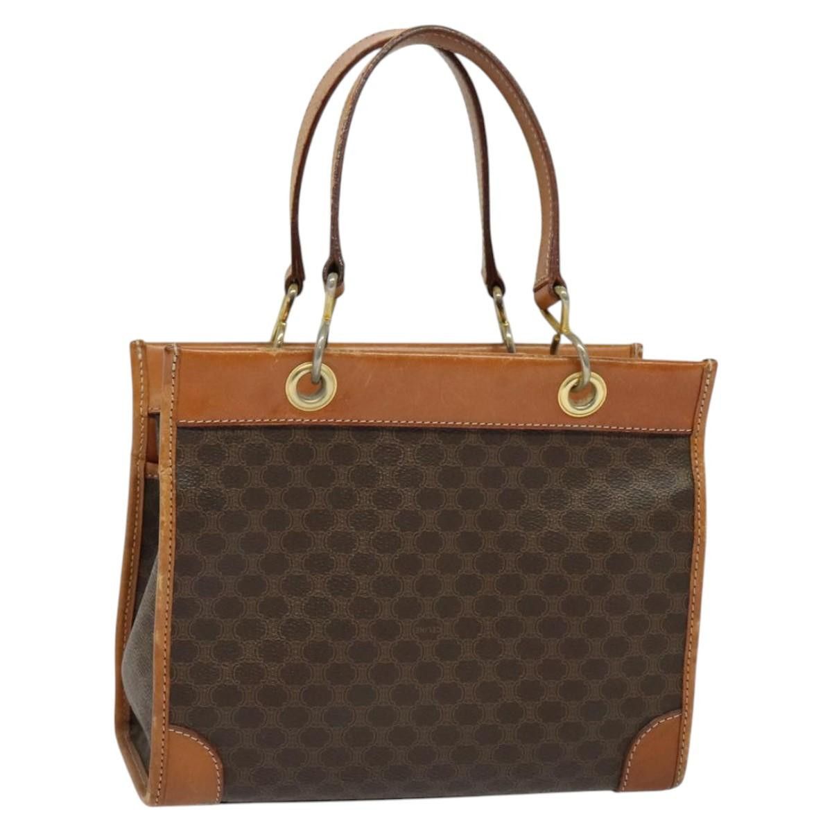 Celine CELINE Macadam Canvas Hand Bag Pvc Leather Brown Gold Size ONE SIZE - 1 Thumbnail
