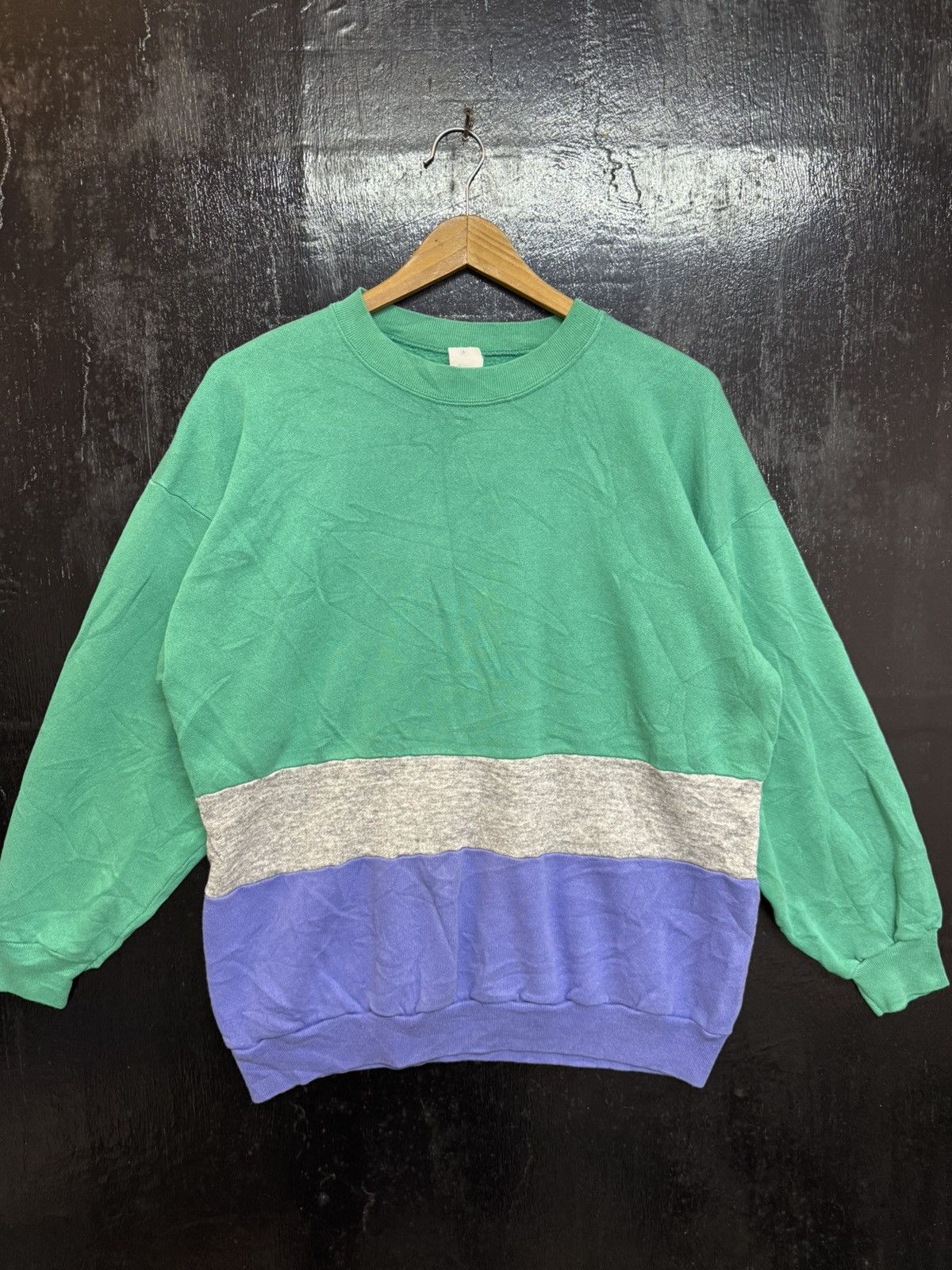 Vintage Vintage Stripe sweatshirt 70s Size US L / EU 52-54 / 3 - 1 Thumbnail
