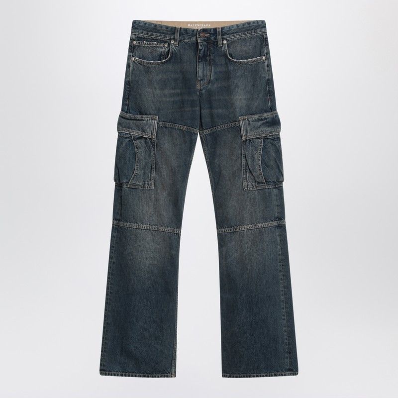 Balenciaga Balenciaga Blue Cargo Regular Jeans With A Faded Effect Size 25" / US 0 / IT 36 - 1 Thumbnail