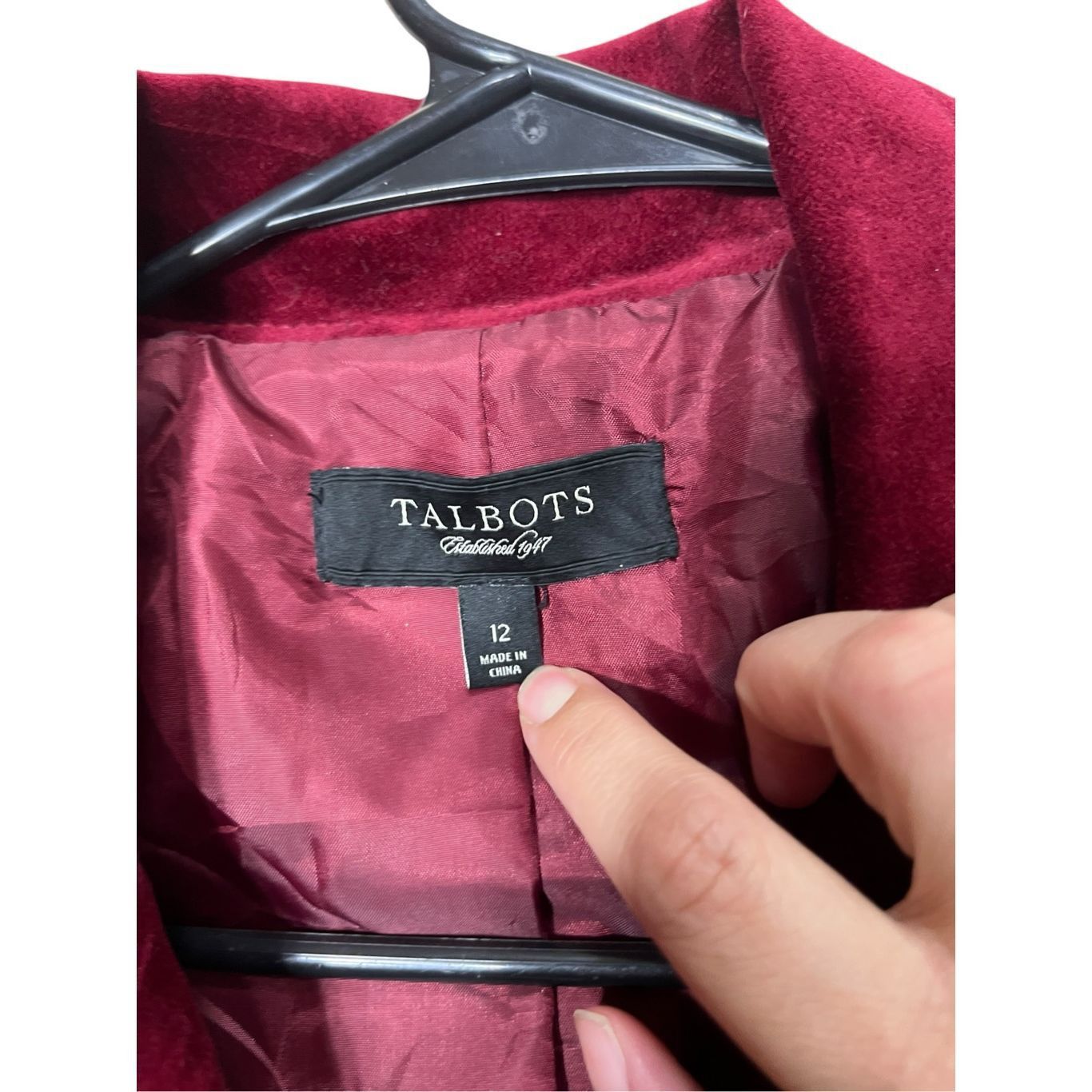 Other Talbots Deep Red/Burgundy Velvet Blazer Jacket Lined Size 12 Size XL / US 12-14 / IT 48-50 - 6 Thumbnail