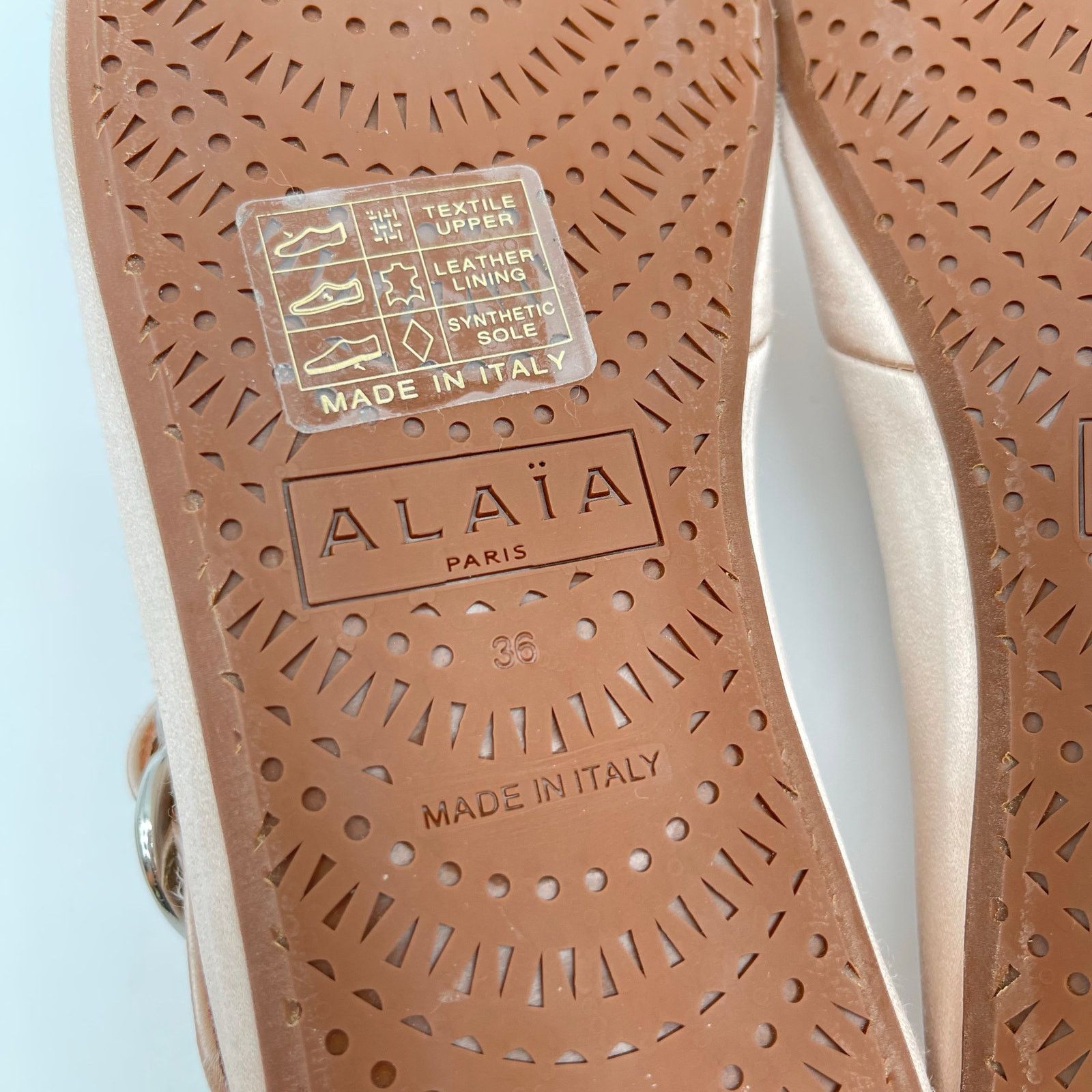 Alaia ALAIA | Criss Cross Satin Ballet Flat in Nude Baby Pink 36 Size US 6 / IT 36 - 15 Thumbnail