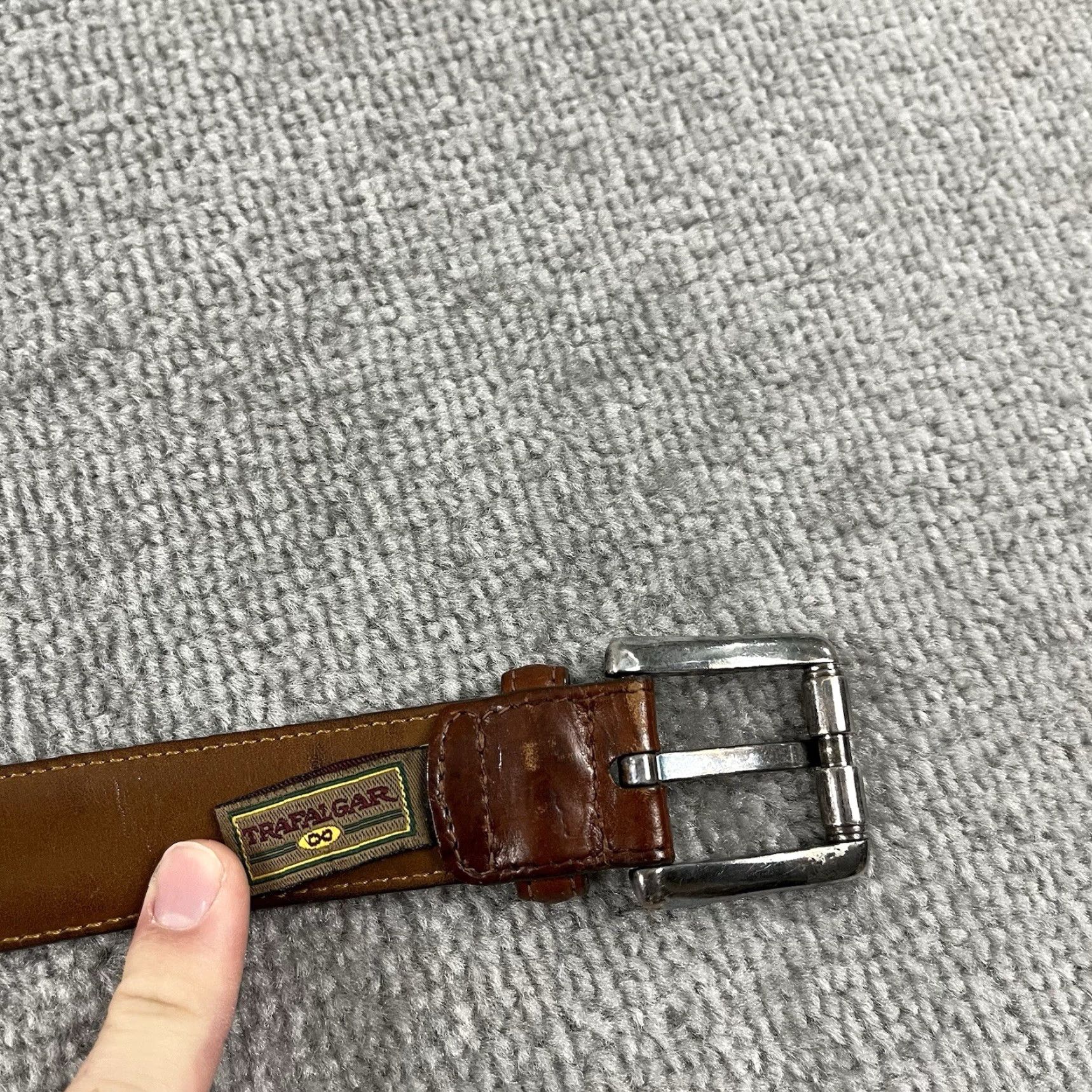 Vintage VINTAGE Trafalgar Belt Men 36 Leather Western Brown Silver Buckle USA Made Adult 36 Brown Western Belt Mens 90cm US-Made Size 36 - 5 Thumbnail
