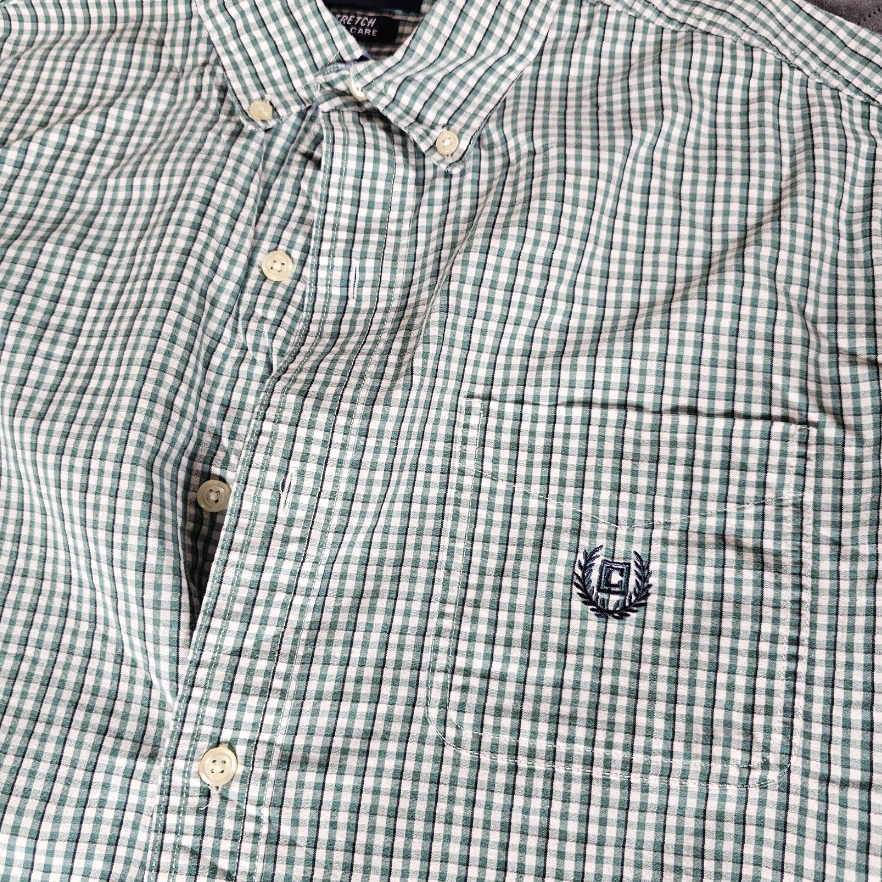 Chaps Chaps Button-Up Shirt Men L Green Long Sleeve Check Pattern Stretch Casual Formal Business Workwear Size US L / EU 52-54 / 3 - 3 Thumbnail