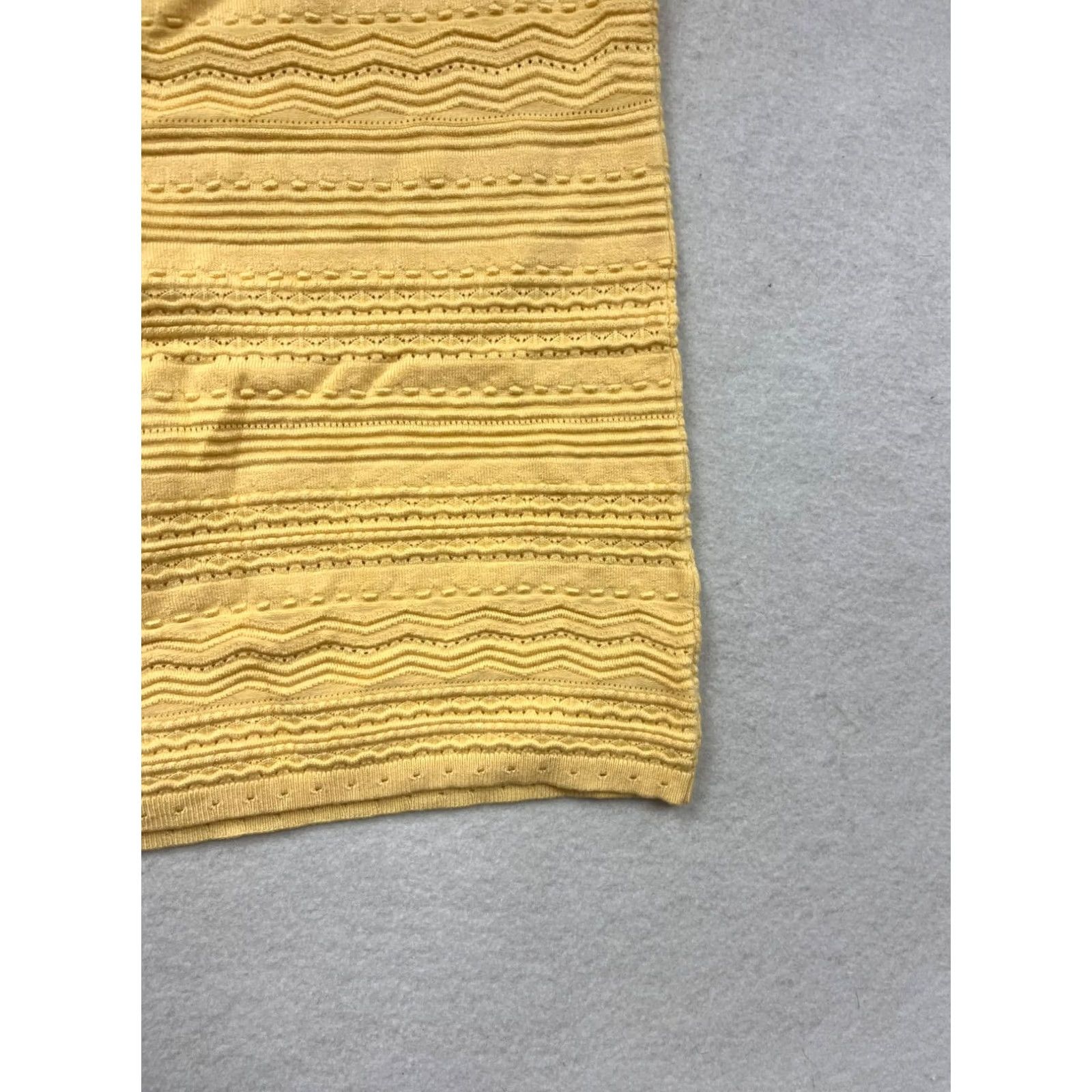 White House Black Market Yellow Sleeveless Textured Knit Cowl Neck Top Womens M Size M / US 6-8 / IT 42-44 - 5 Thumbnail