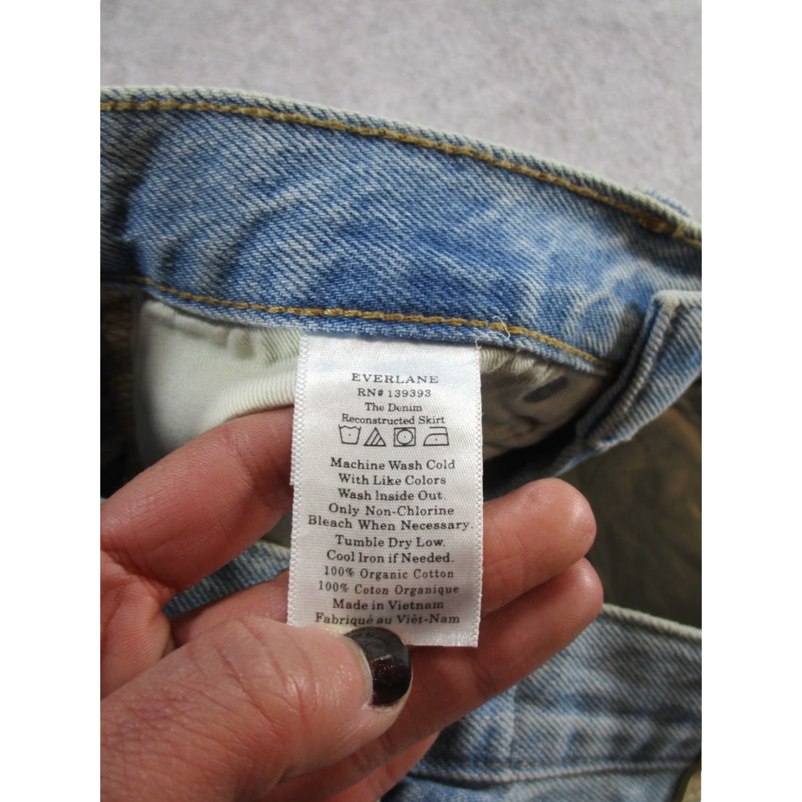 Everlane Vintage Everlane Denim Skirt Women’s 25 A-Line Short Blue Cotton Raw Hem 90s Size 42" / US 20 - 7 Thumbnail