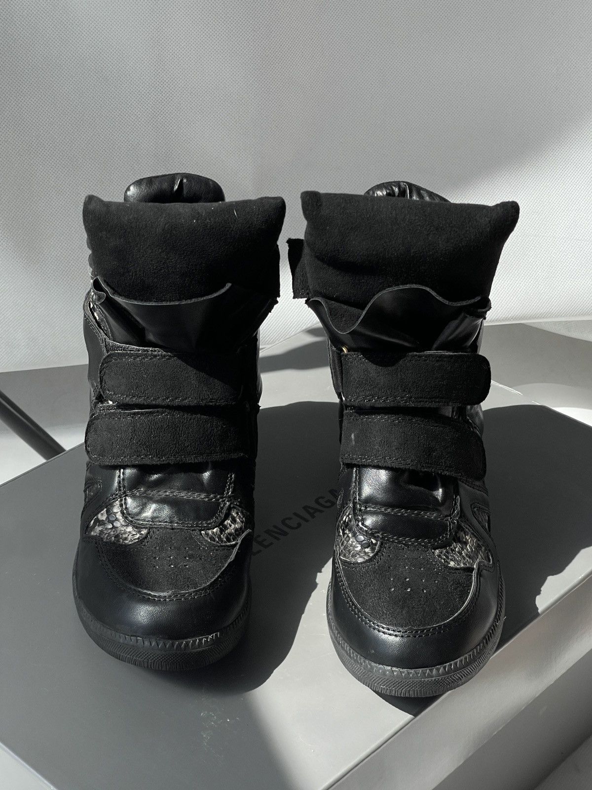 Japanese Brand Y2K Isabel Marant Style Sneakers Black Platform Avant-Garde Size US 7 / IT 37 - 5 Thumbnail