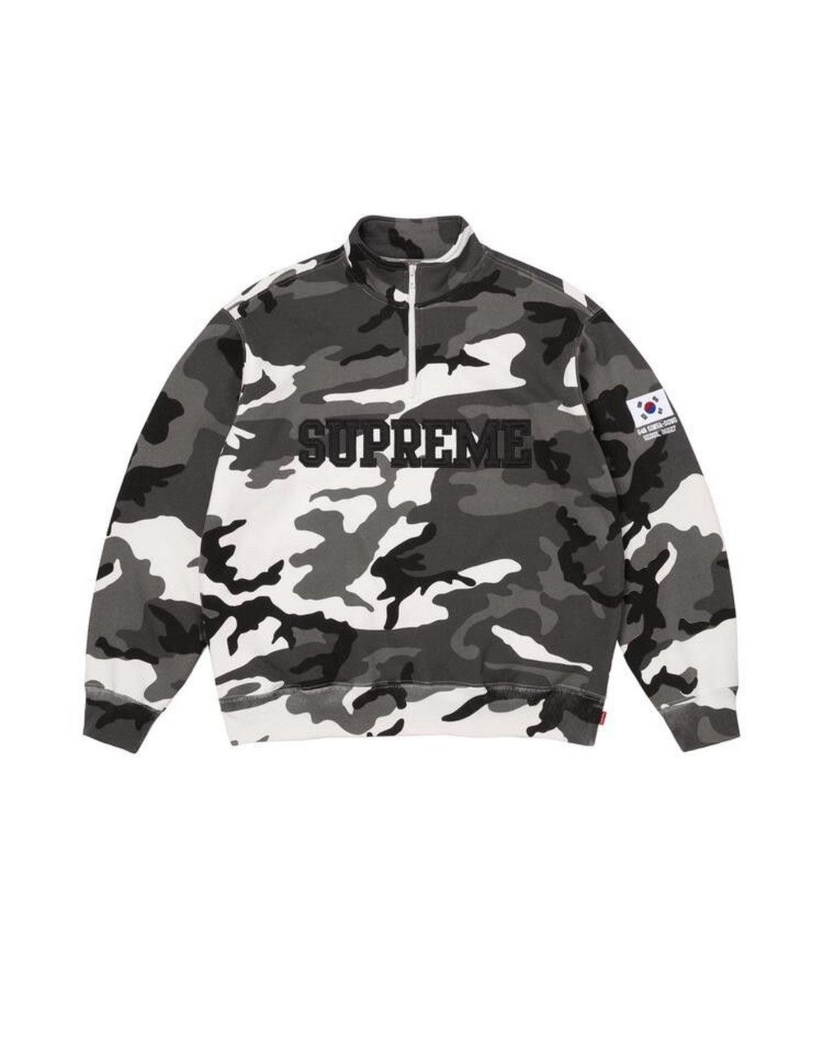 Supreme Supreme Shop Flag Half Zip Pullover - Snow Camo Size US L / EU 52-54 / 3 - 1 Thumbnail