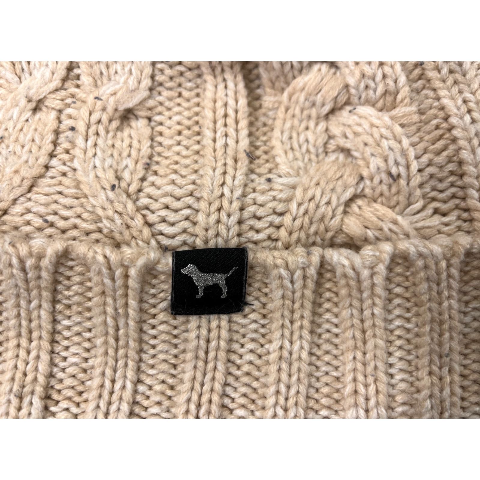 Victoria's Secret Victoria's Secret Beanie Adult One Size Ivory Pom PINK Poly Sherpa Lined Knit Logo Women Size ONE SIZE - 2 Thumbnail