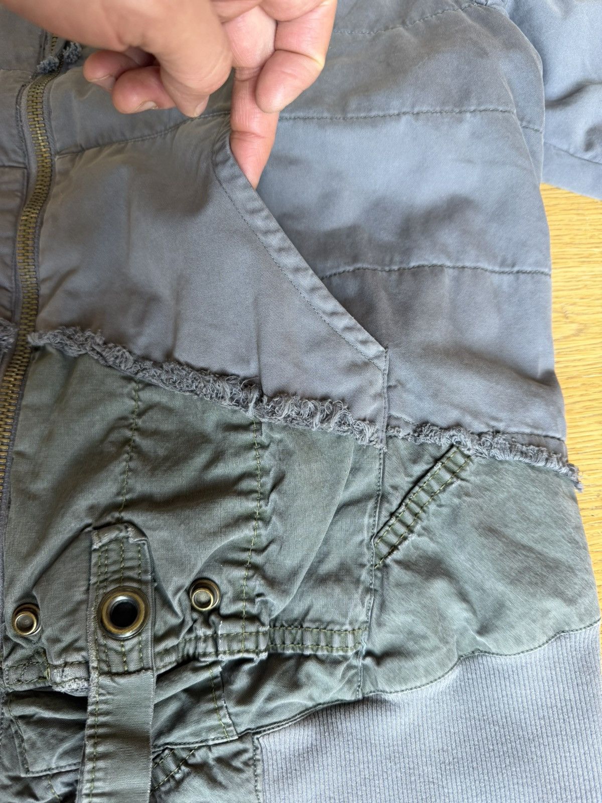 Greg Lauren NWOT 2500$ 50/50 Quilted Charcoal Flight Jacket Size US L / EU 52-54 / 3 - 19 Thumbnail