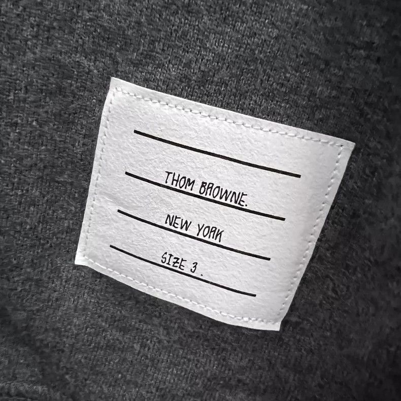 Thom Browne Thom browne Gray striped ribbed round-neck sweatshirt 2503- Size US L / EU 52-54 / 3 - 5 Thumbnail
