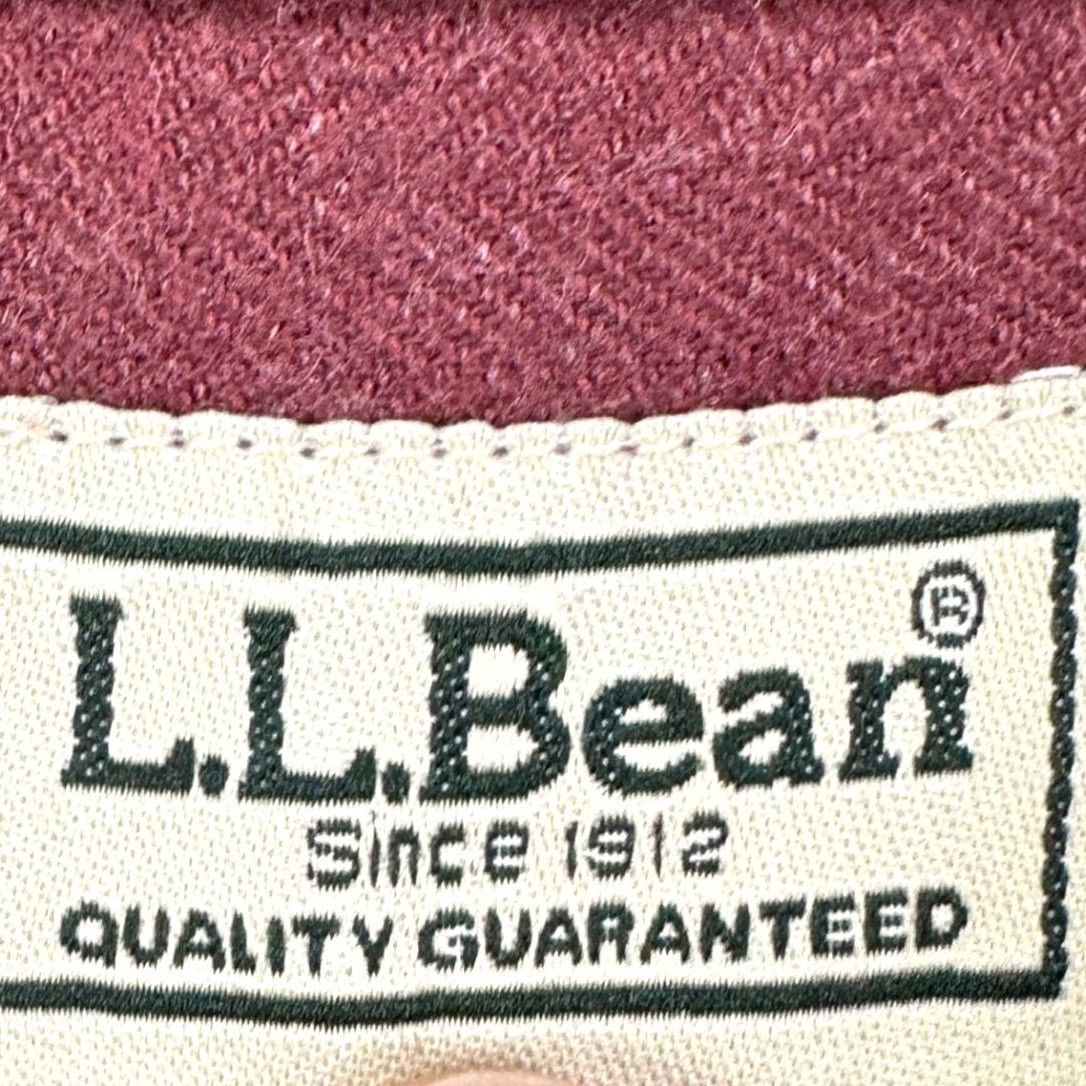 Vintage L.L. Bean Shirt Thick Flannel Men 2XL Tall Maroon Pocket Button Down Long Sleeve Shirt Mens 2XLT Red Pocket Button-Down Flannel 100% Cotton Size US XXL / EU 58 / 5 - 4 Thumbnail
