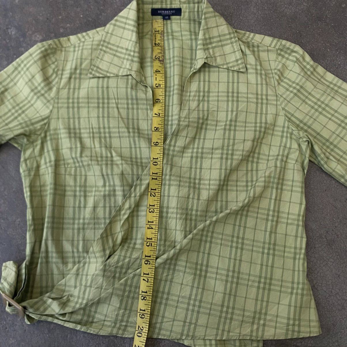 Burberry ‼️LAST DROP‼️Burberry London Green Check Wrap Blouse Cropped Size S / US 4 / IT 40 - 17 Thumbnail