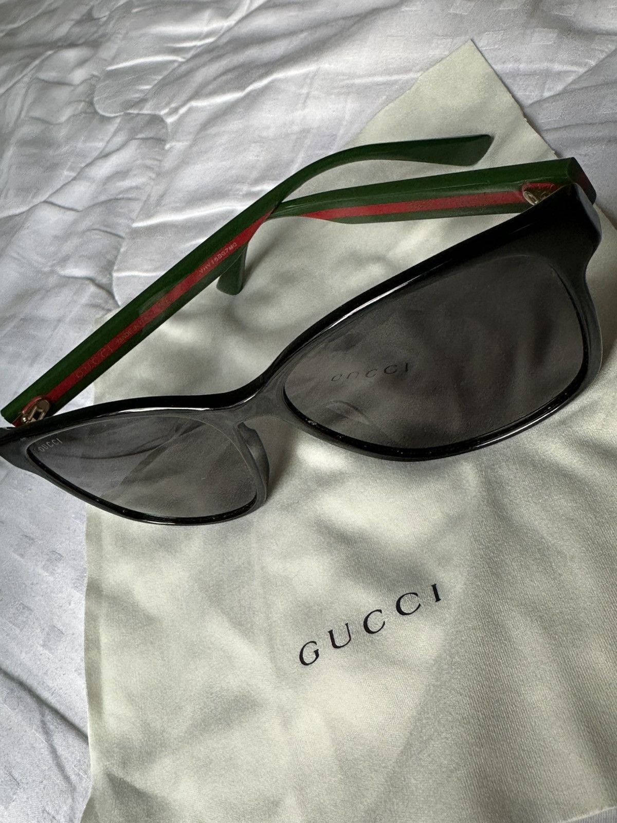 Gucci Gucci GG0418SK - Black & Green Web Stripes | Made in Italy | Size ONE SIZE - 5 Thumbnail