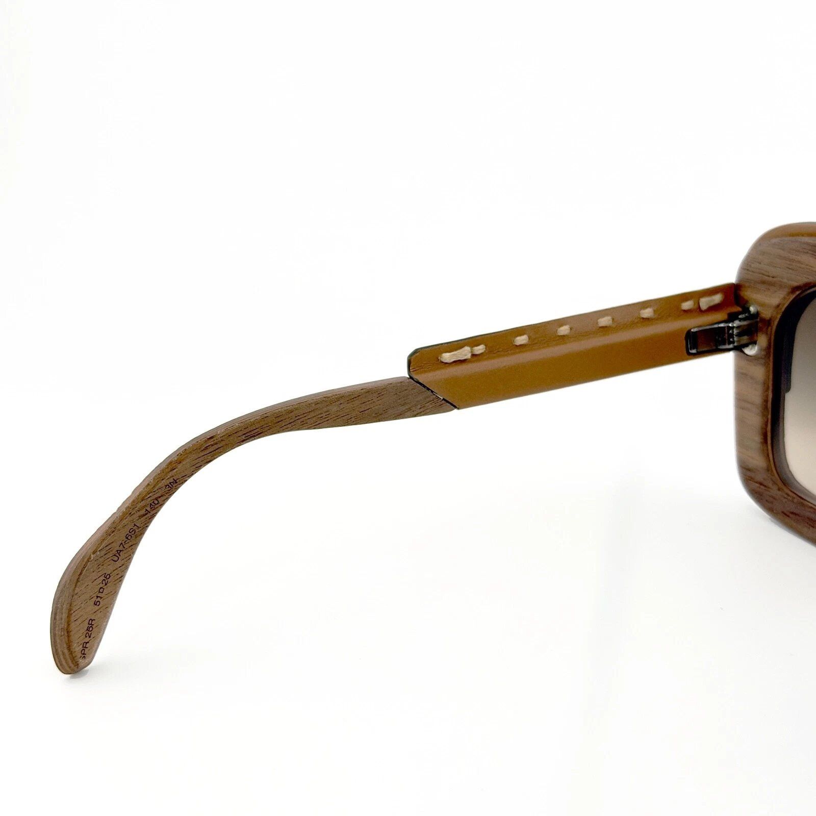 Prada PRADA 26R RAW Nut Light Brown Leather Sunglasses PR26RS 26RS Size ONE SIZE - 6 Thumbnail