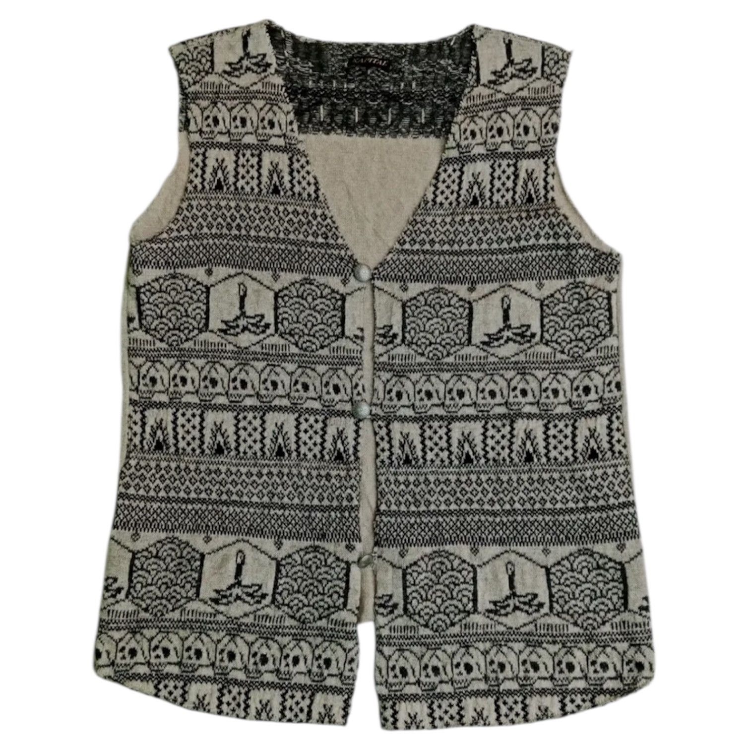 Kapital Archival Kapital Skull Knit Button Vest Size US S / EU 44-46 / 1 - 1 Thumbnail