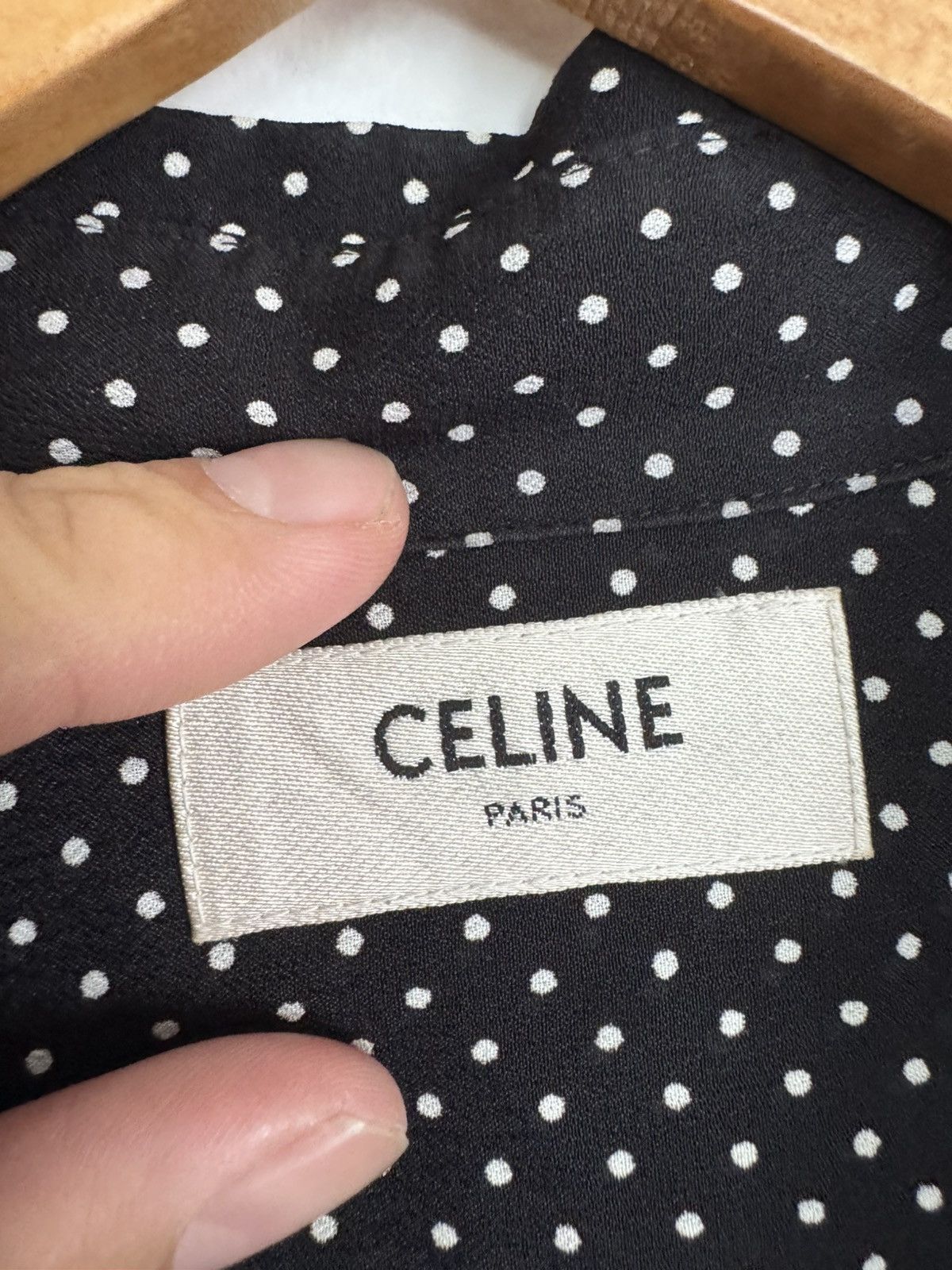 Celine Hedi Viscose Polka dot shirt Size US M / EU 48-50 / 2 - 2 Thumbnail