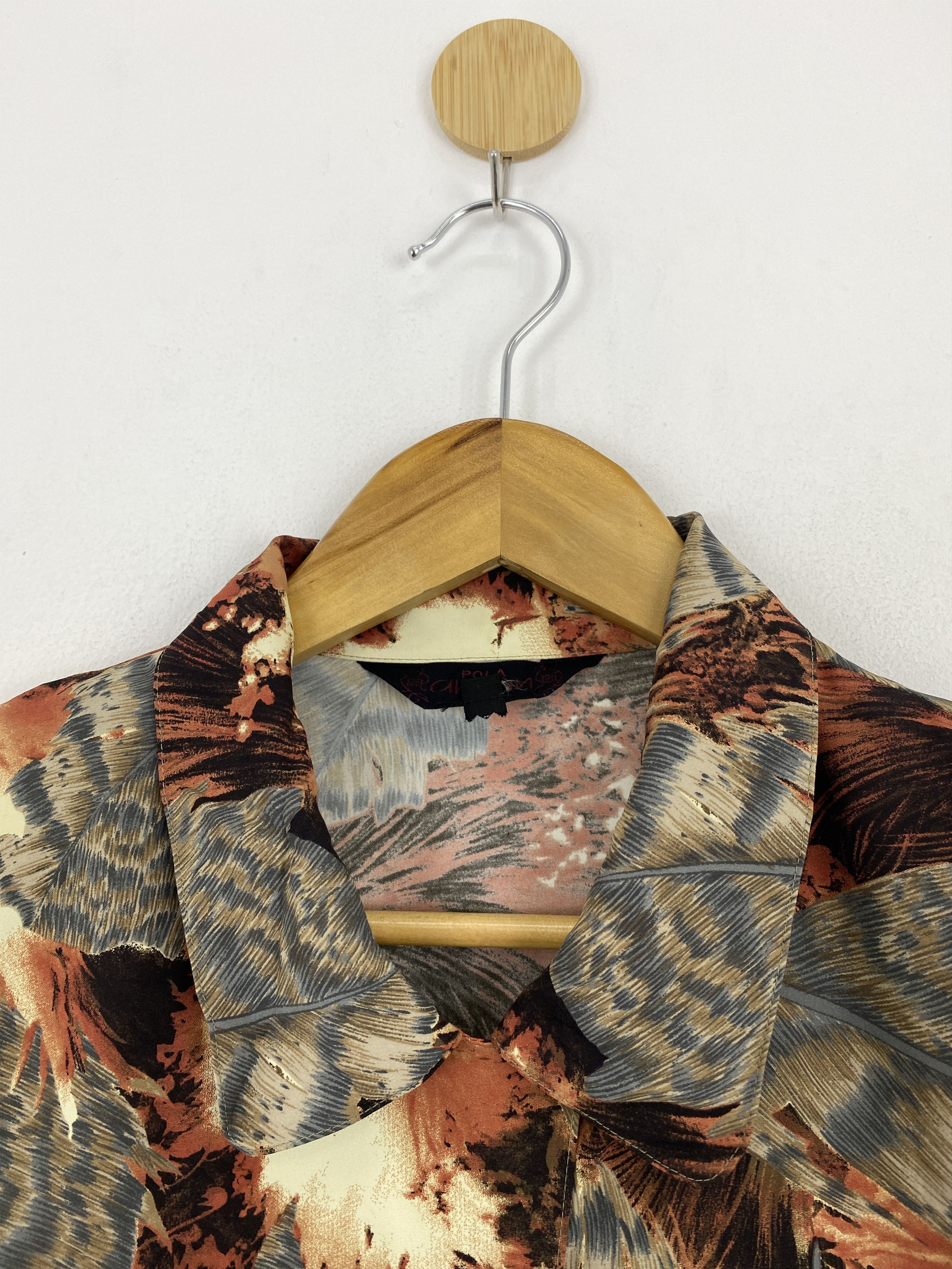 Japanese Brand × Vintage Vintage Full Printed Leaves Design Silk Shirt J1851 Size US L / EU 52-54 / 3 - 8 Thumbnail