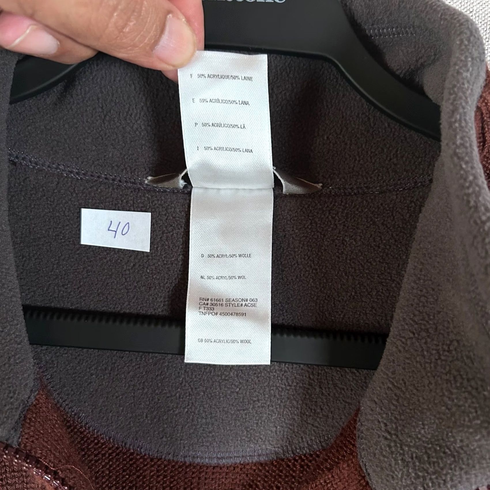 The North Face VINTAGE The North Face A5 Series Mens XL Burgundy Wool Blend Quarter Zip Knit Sweater Size US XL / EU 56 / 4 - 3 Thumbnail