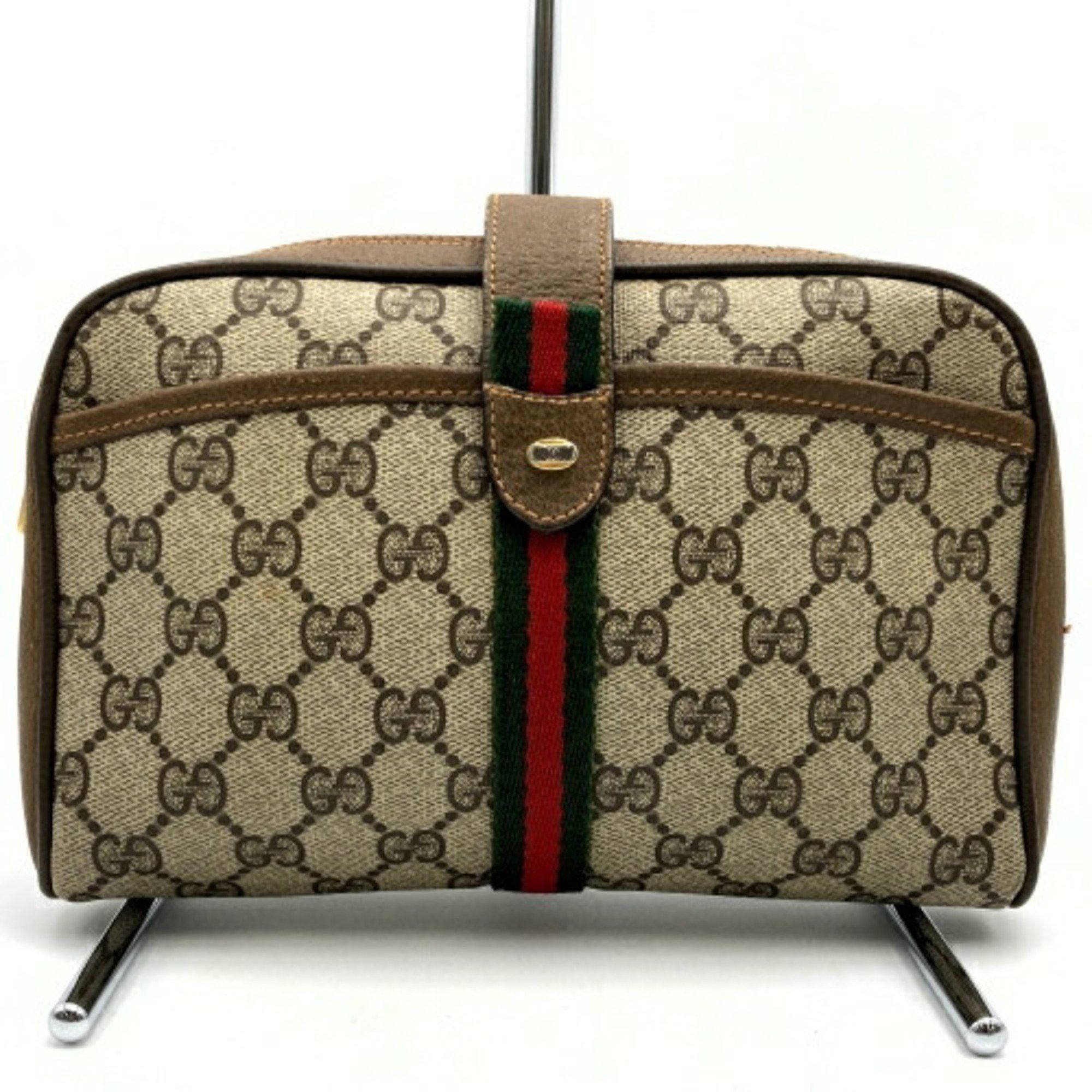 image of Gucci Clutch Bag Old Sherry Line Brown GG Supreme Canvas 89 02 055 Gucci Itjcmh7Pfznk, Women's