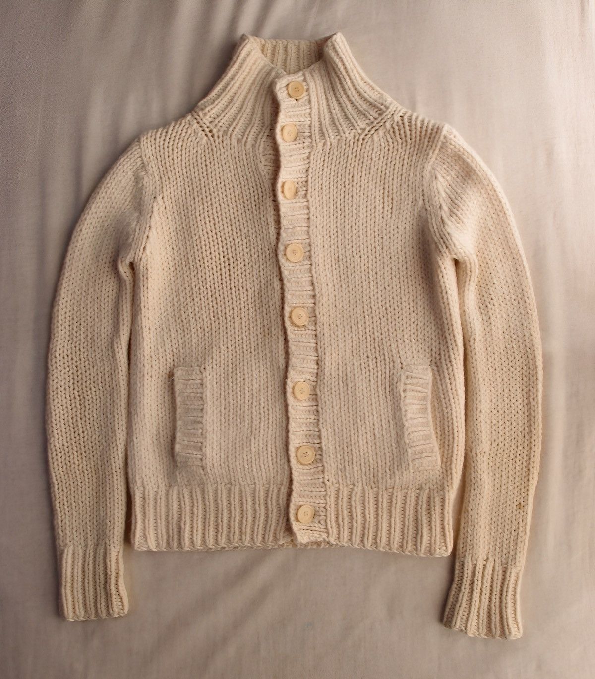 A.P.C. A.P.C. Wool Angora Hand Knit Cardigan Ivory Size US S / EU 44-46 / 1 - 2 Thumbnail