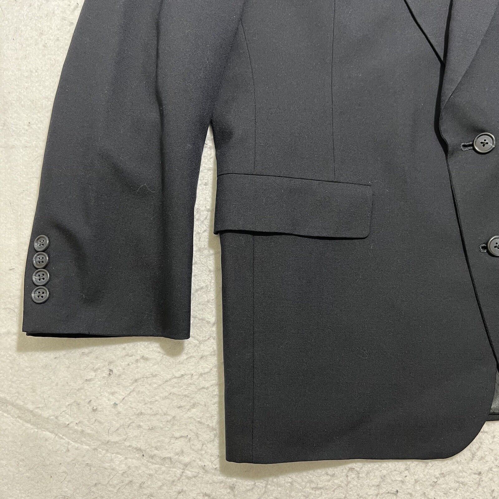 Hart Schaffner & Marx 44R Wool Micron 2000 Black Suit Jacket