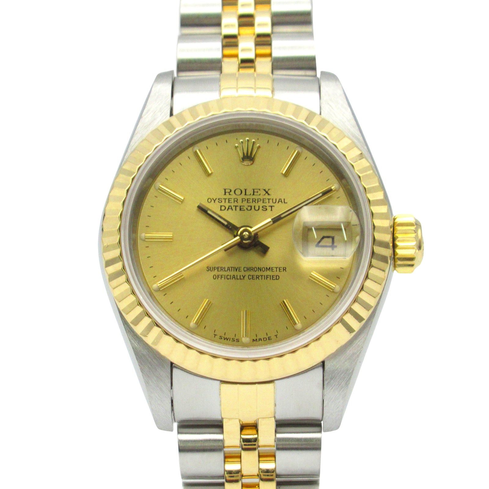 Rolex Datejust R Number Women Watch Automatic Winding K18 (Yellow Gold) Stainless Steel Gold Ch/ba