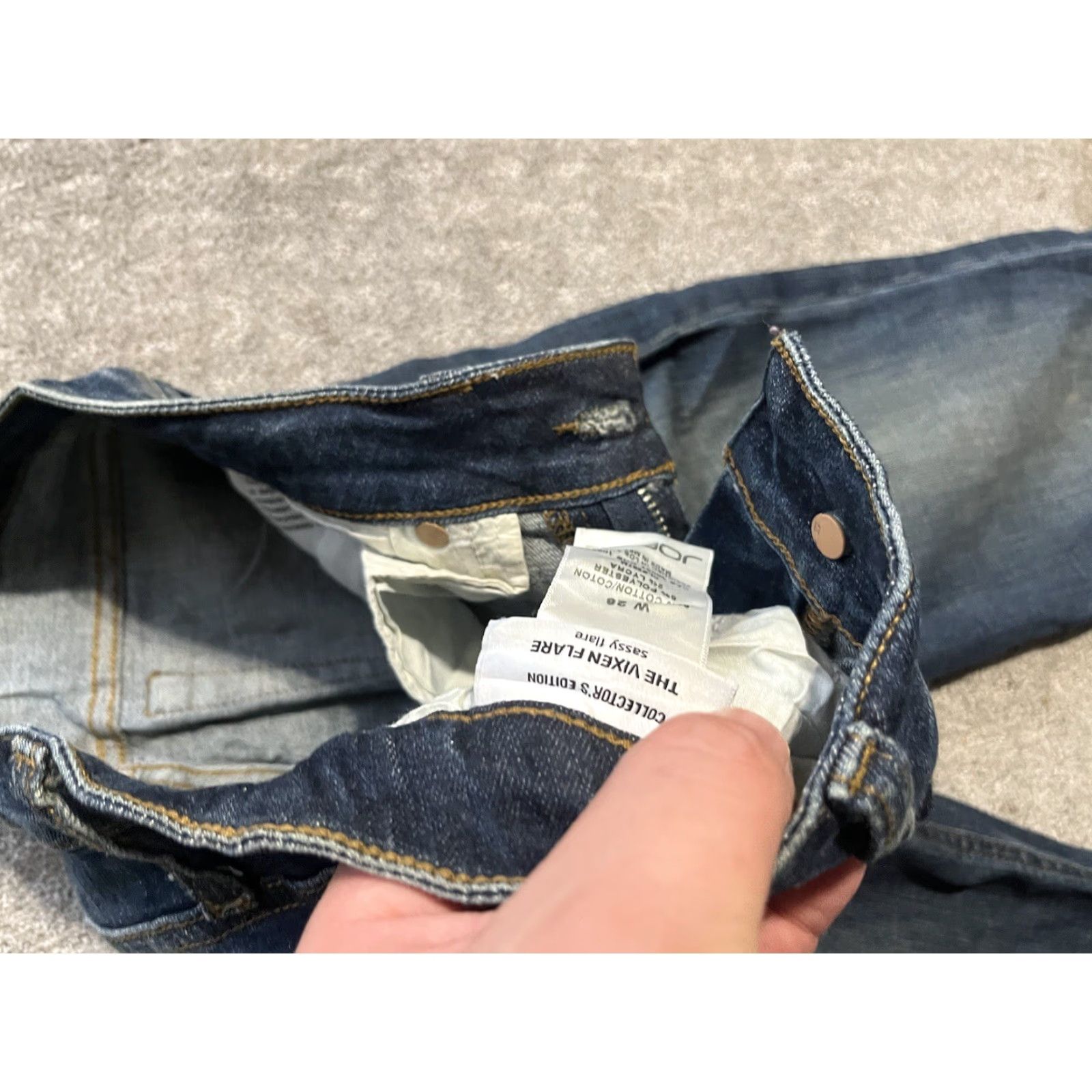 Vintage VINTAGE Joe's Jeans Jeans Flared Low Rise 28 Women's Blue Cotton Denim 5-Pocket Design Inseam 31 Bohemian Festival Hippe Music Womens Size 28" / US 6 / IT 42 - 7 Thumbnail