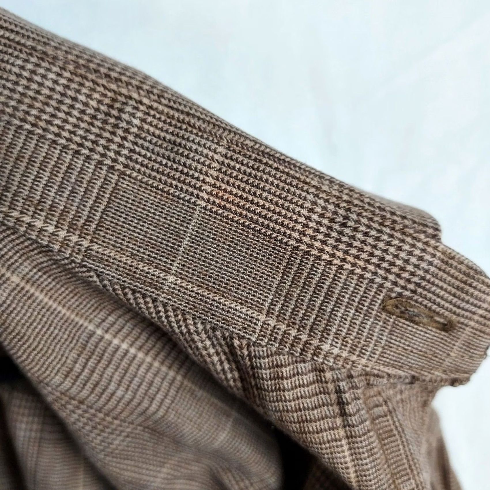 Jos. A. Bank Jos A Bank Reserve Mens XL Brown Plaid Tailored Fit Cotton Cashmere Shirt Size US XL / EU 56 / 4 - 3 Thumbnail