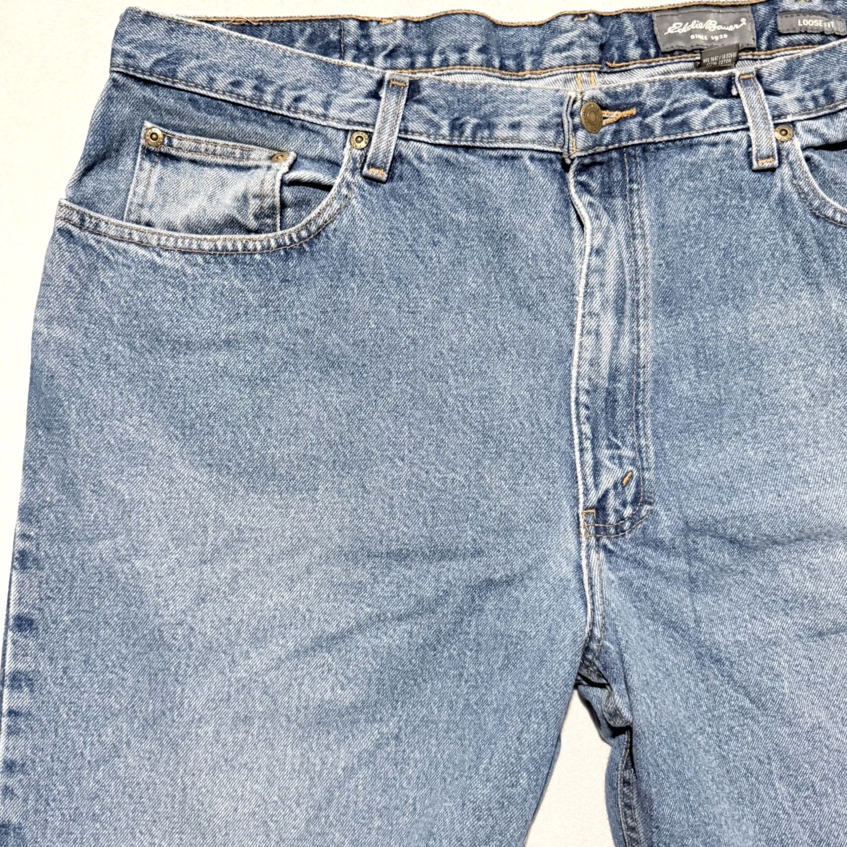 Eddie Bauer Eddie Bauer Jeans Mens Medium Blue Denim Classic Straight 42X32 Regular 5-Pocket Design Denim Casual Fit Mens Size US 42 / EU 58 - 2 Thumbnail