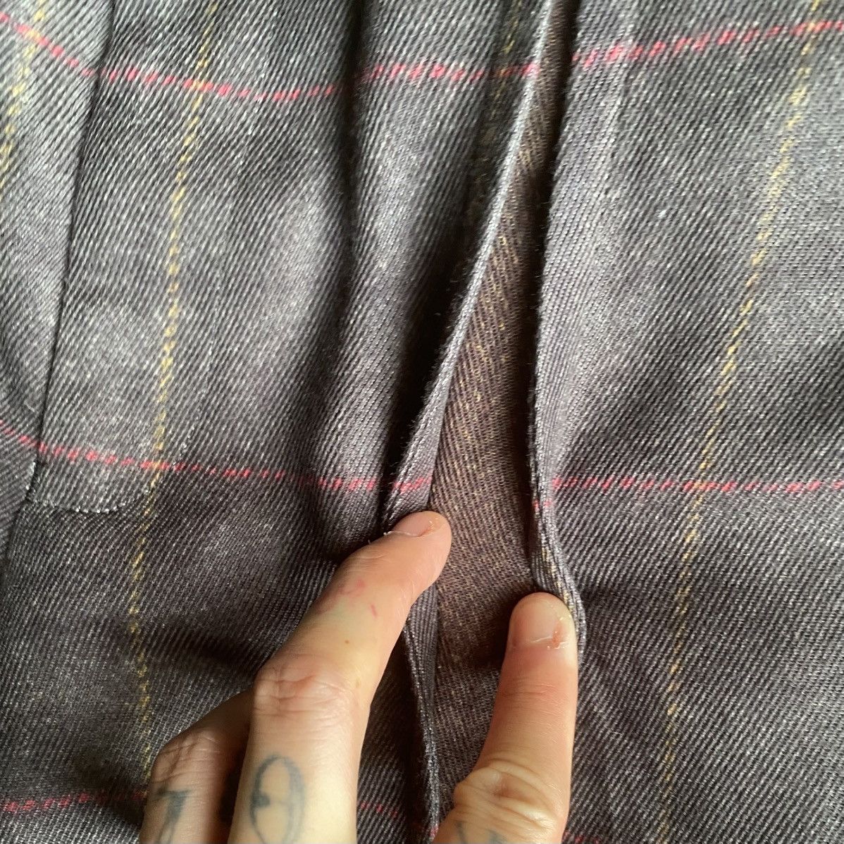 Comme des Garcons AW18 Deux Front Cut And Sew Plaid Drawstring Taped Pants Size US 32 / EU 48 - 4 Thumbnail