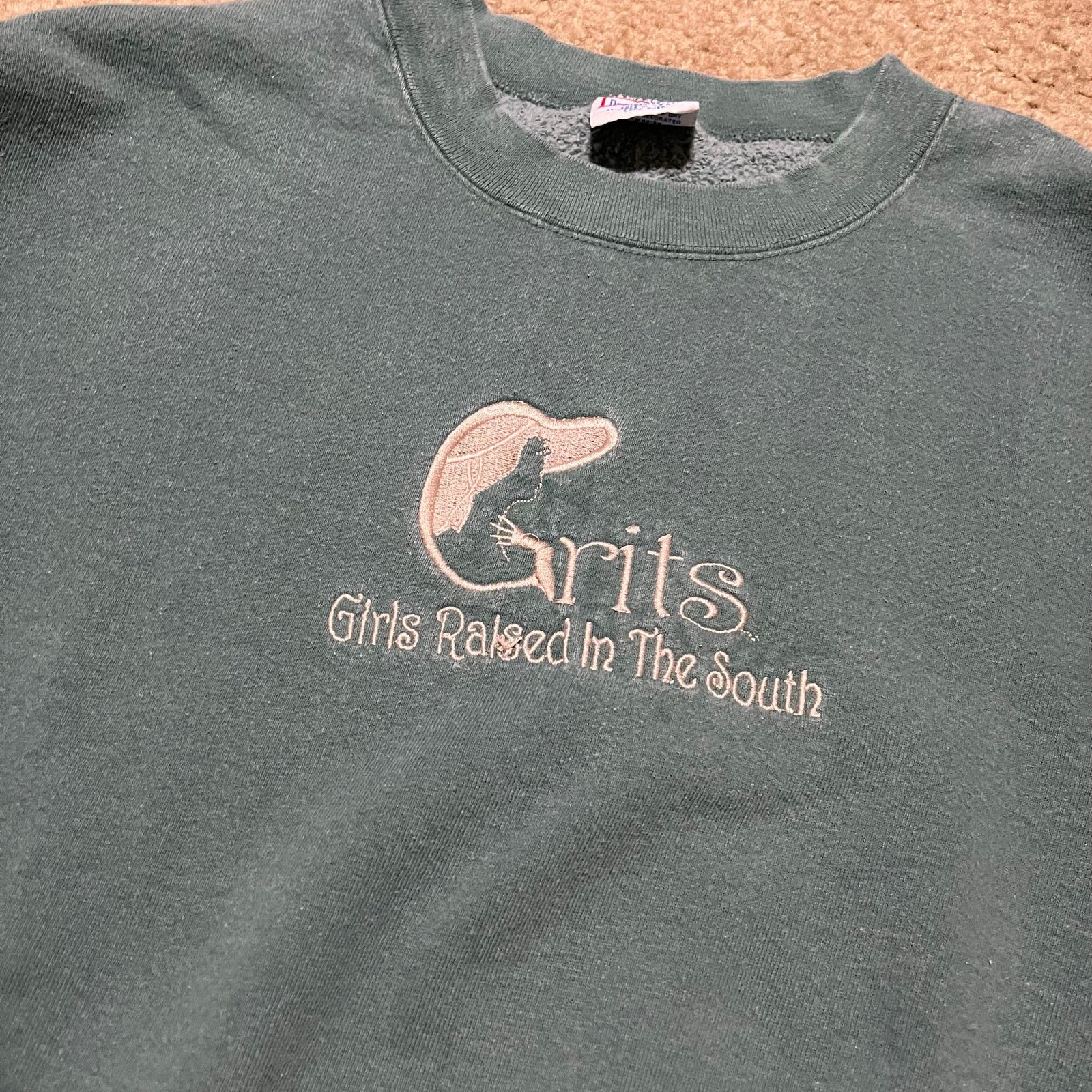 Other Vintage G.R.I.T.S. Girls Raised In The South Green Crewneck Size XL / US 12-14 / IT 48-50 - 3 Thumbnail