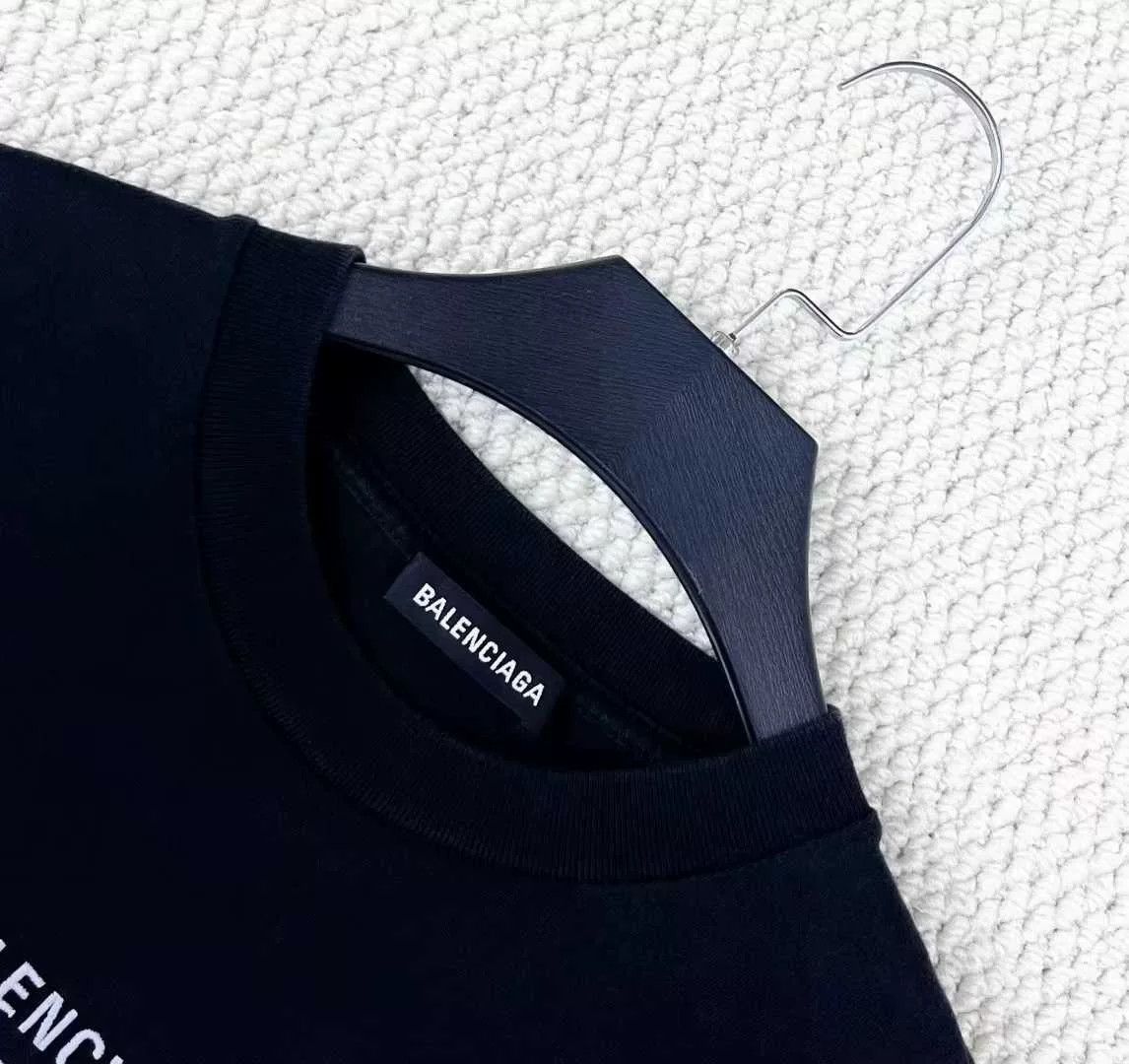 Balenciaga balenciaga black embroidered logo short sleeve t-shirt Size US M / EU 48-50 / 2 - 2 Thumbnail