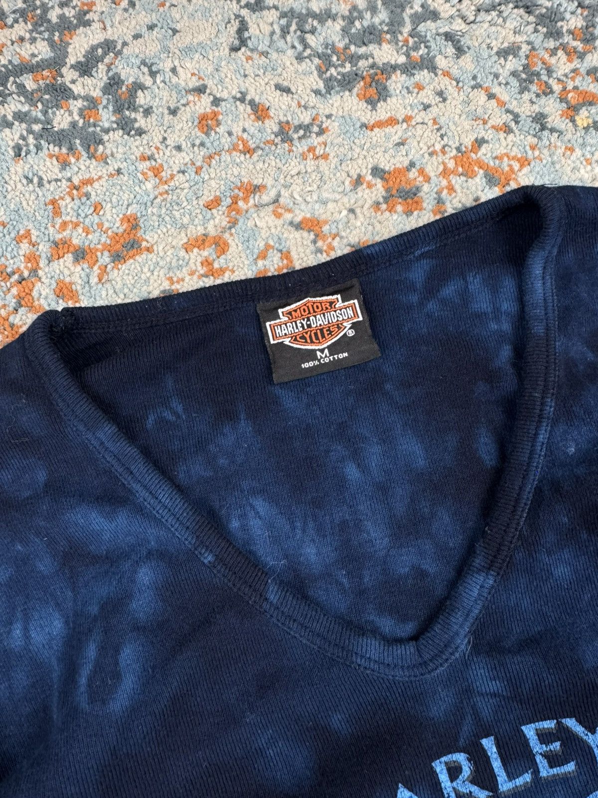 Harley Davidson Vintage Y2K Harley Davidson USA tie dye 3/4 ribbed top tee Size M / US 6-8 / IT 42-44 - 10 Thumbnail