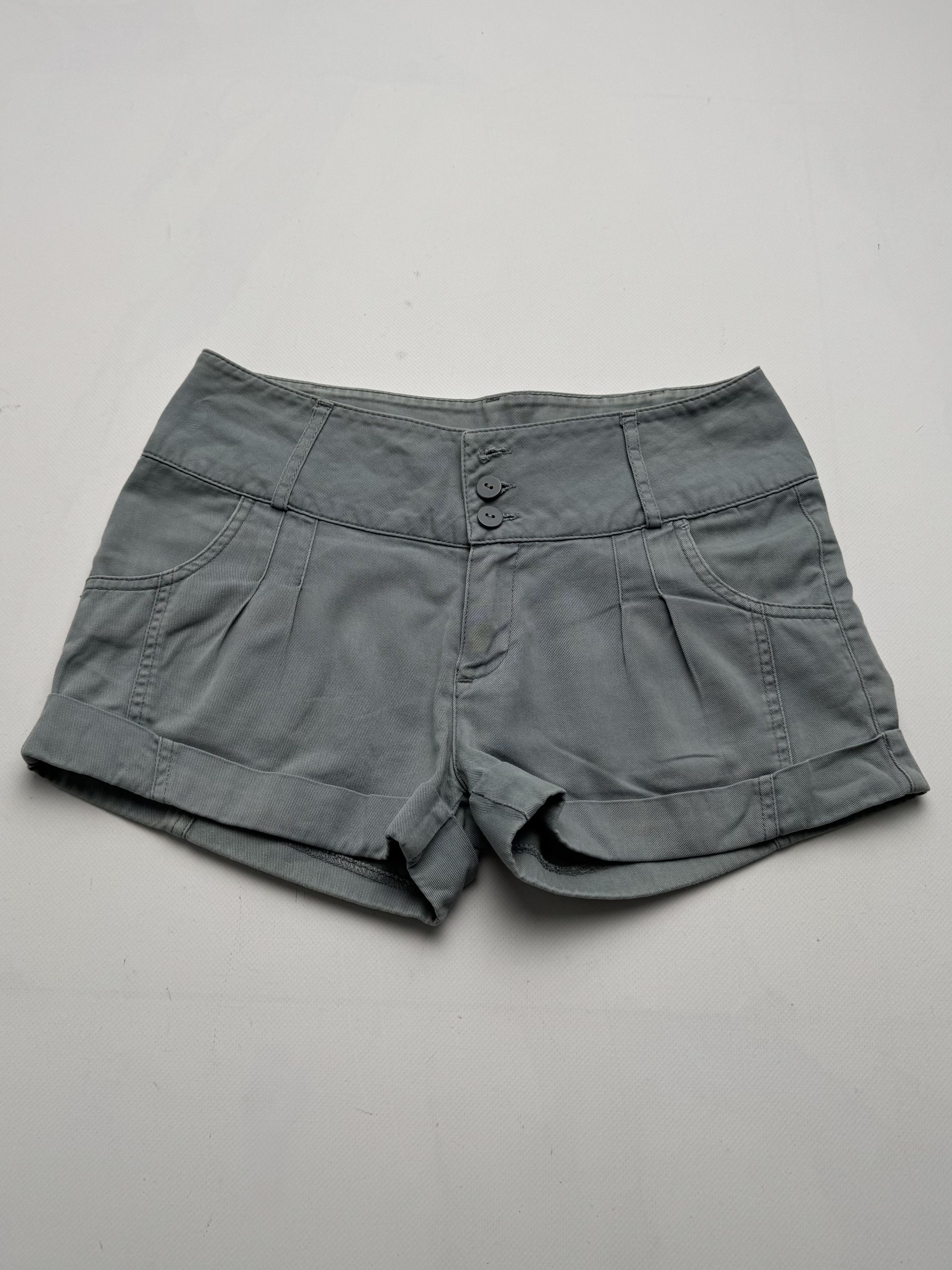 Vintage Vintage High Waist Shorts Grey Cuffed Casual Stretch Fit E2 Size 27" / US 4 / IT 40 - 1 Thumbnail