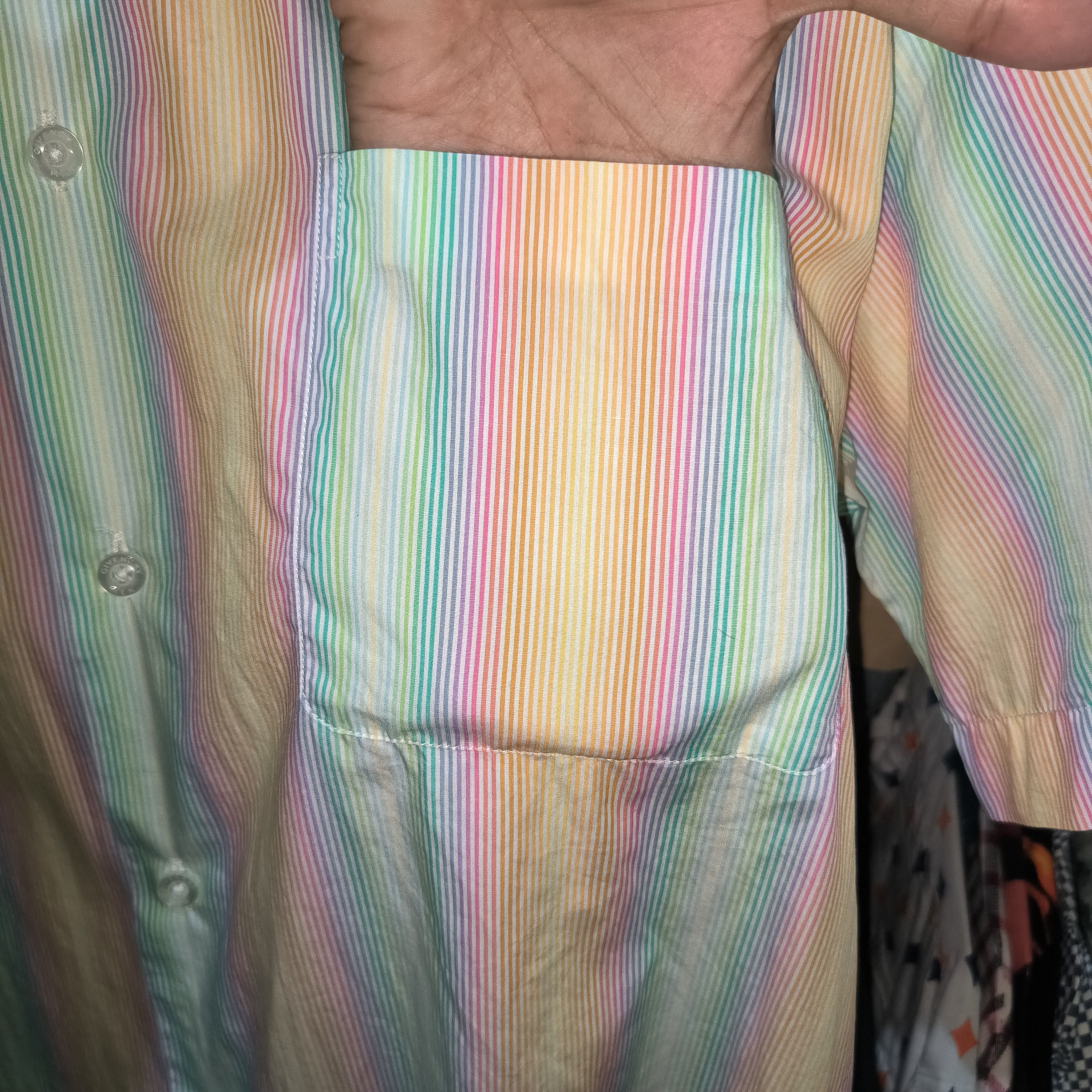 Givenchy Vintage 2000s Givenchy Rainbow Stripe Shirts Size US XL / EU 56 / 4 - 2 Thumbnail