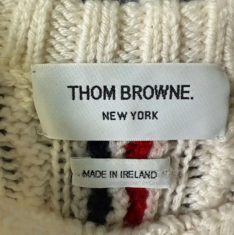 Thom Browne Thom Browne Cream Cable Knit Sweater . Size XXS / US 00 / IT 34 - 3 Thumbnail