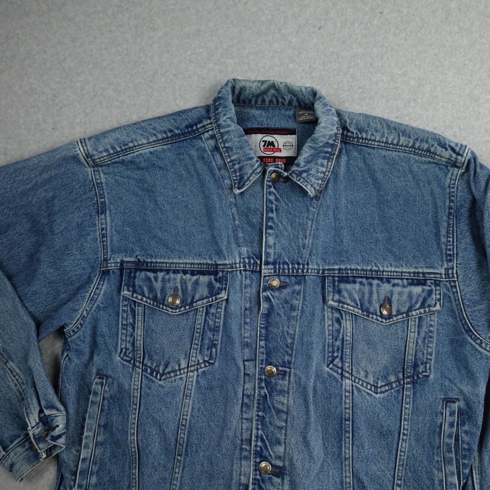 Bugle Boy VINTAGE Bugle Boy Shirt Mens Medium Blue 90s Denim Trucker Jacket 25X26 Measurements Provided in Pictures Size US M / EU 48-50 / 2 - 7 Thumbnail