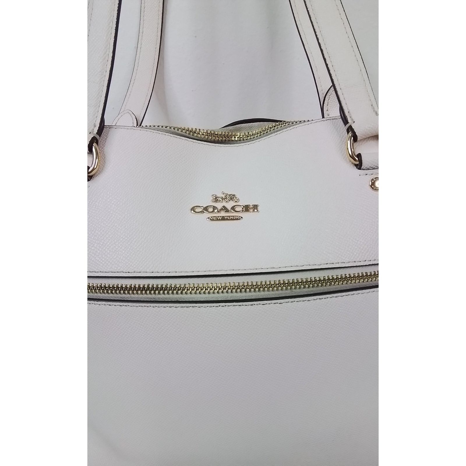 Coach Coach Gallery Leather Tote Purse Gold/Chalk F79608 #J3032 Size ONE SIZE - 6 Thumbnail