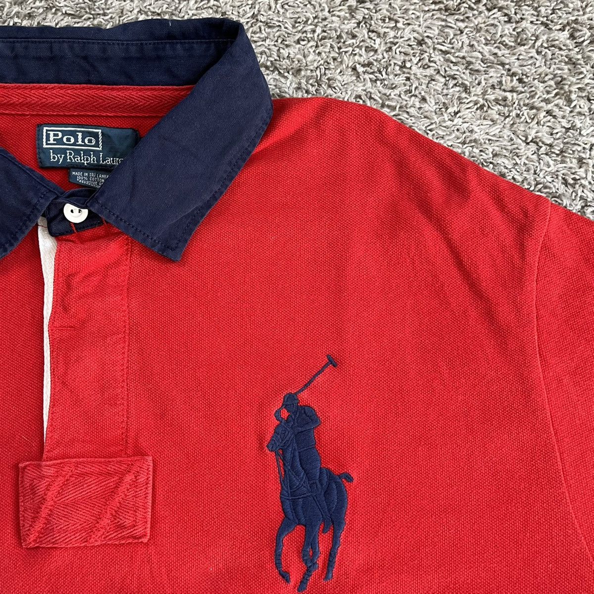 Polo Ralph Lauren 🔴Polo Ralph Lauren Shirt Size XL Big Pony Red Navy Blue Size US XL / EU 56 / 4 - 3 Thumbnail