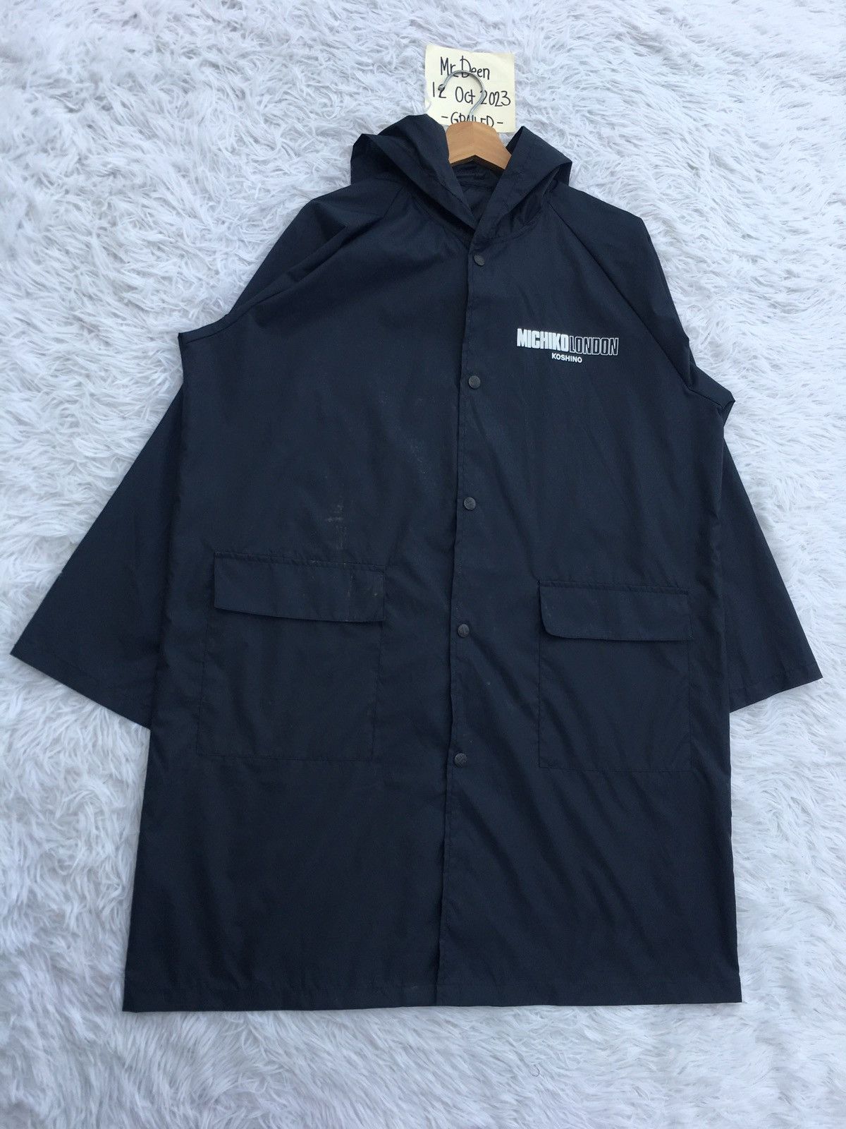 Japanese Brand Rare Michiko Koshino London Long Raincoat /Nylon Outerwear Size US L / EU 52-54 / 3 - 7 Thumbnail