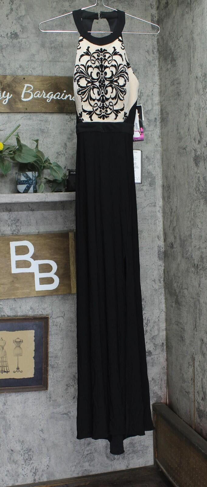 Other Blondie Nites Detail Flowy Gown Dress 56712 Black / Nude 5 Size M / US 6-8 / IT 42-44 - 1 Thumbnail