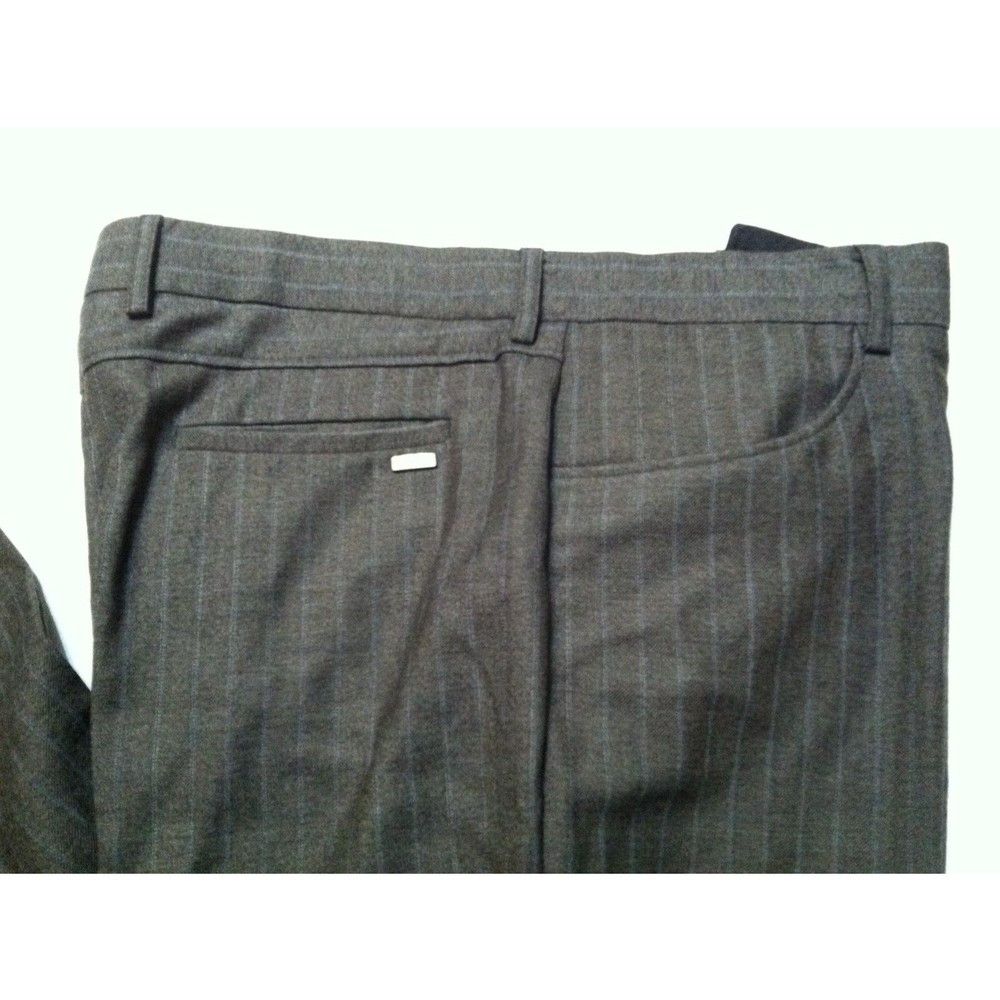 Ted Baker TED BAKER MEN'S BROWN 100%WOOL STRIPED DRESS PANTS 38/34 Size 38L - 4 Thumbnail