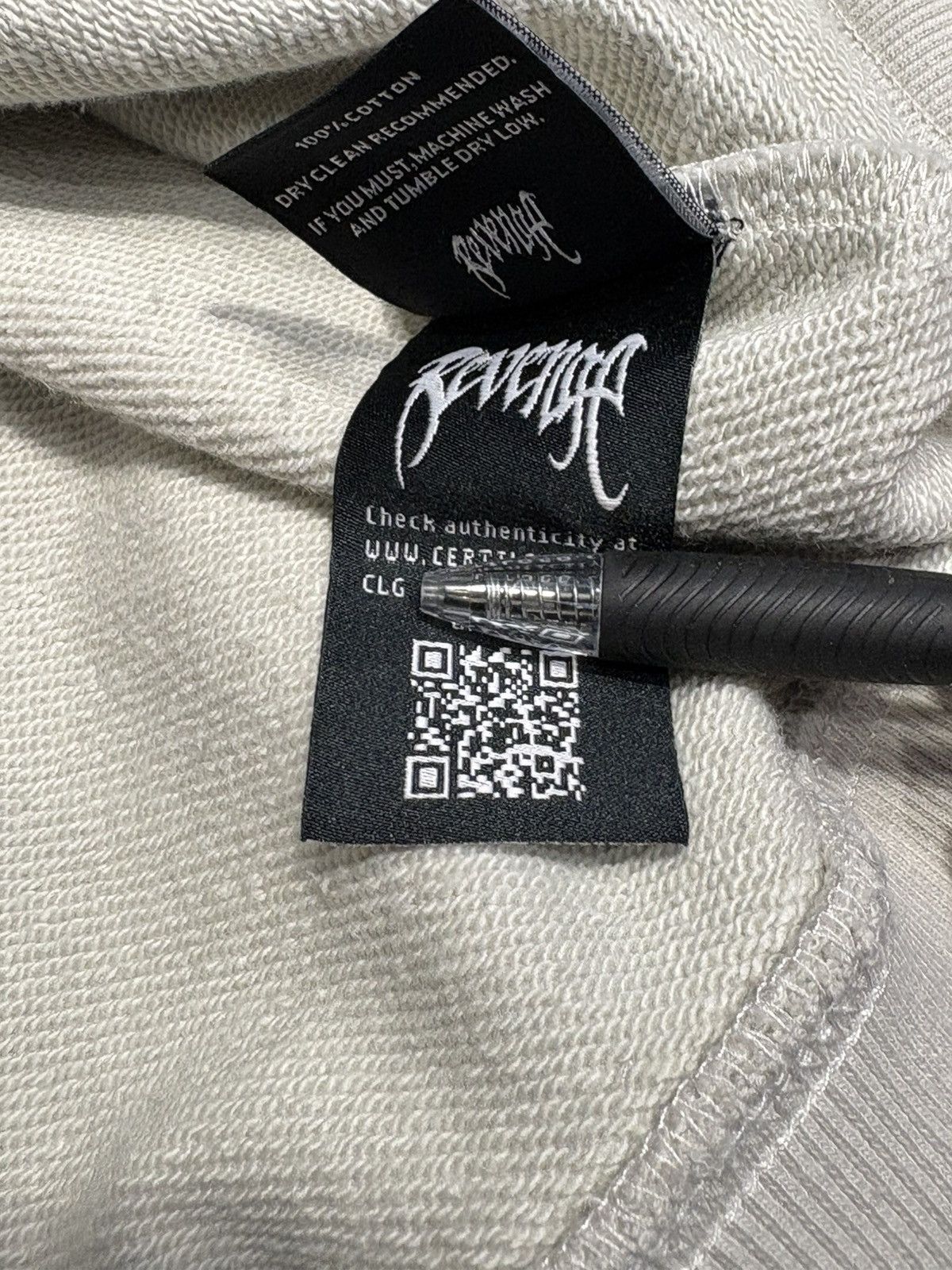 Revenge REVENGE “CHROMED OUT” HOODIE - SIZE SMALL - (CEMENT) Size US S / EU 44-46 / 1 - 4 Thumbnail