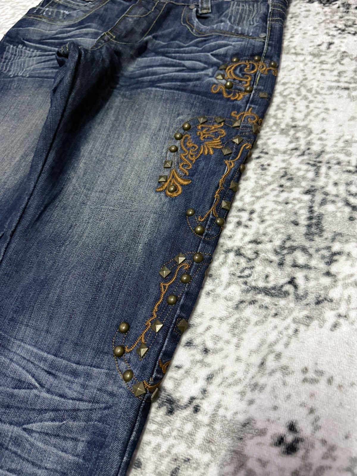 Japanese Brand Tornado Mart Style Studded Tribal Denim Japanese Brand Size US 30 / EU 46 - 6 Thumbnail