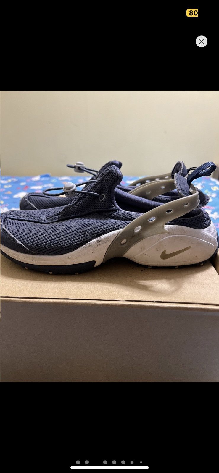image of Nike x Vintage 2000 Air Visi 2 Slip On Shoe Mesh 8 in Light Blue, Men's
