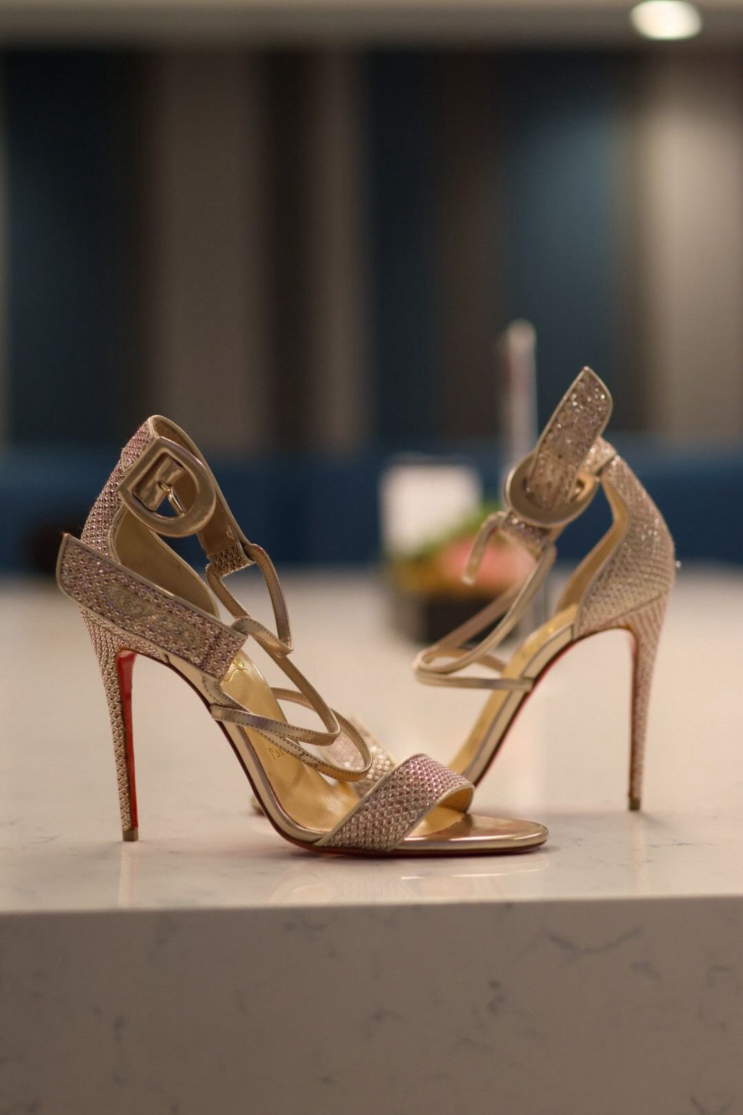 Christian Louboutin Christian Louboutin Choca 100 Specchio Glitter Heels Size US 7 / IT 37 - 1 Thumbnail
