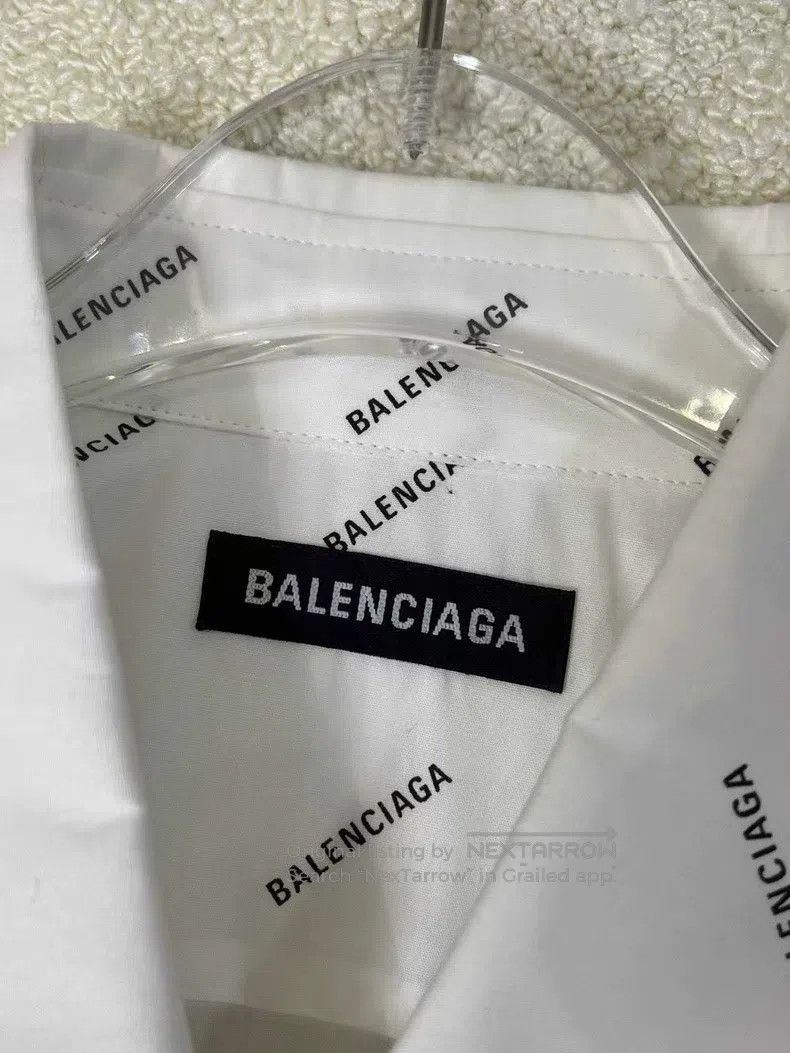 Balenciaga Balenciaga size 37 White printed logo short sleeve shirt Size US S / EU 44-46 / 1 - 3 Thumbnail