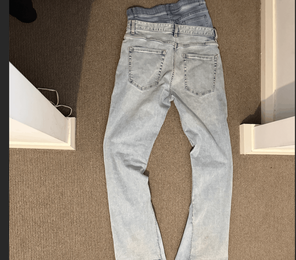 Vintage Light Blue Washed Slim Flared Denim Jeans Size US 28 / EU 44 - 4 Thumbnail