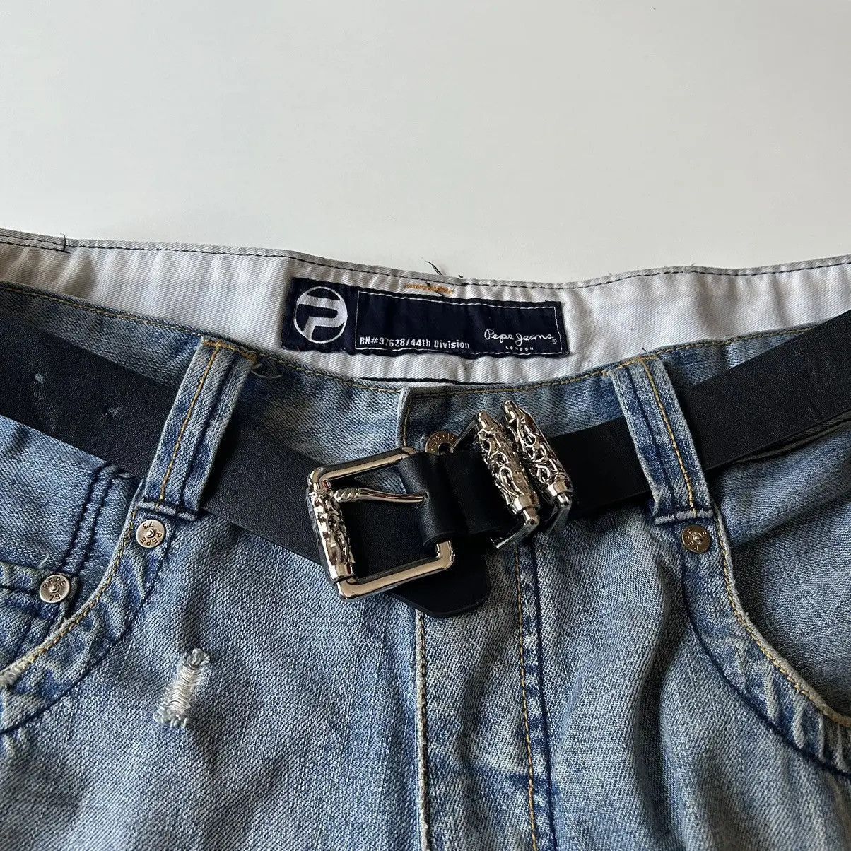 Japanese Brand Y2K 2000s Silver cross futuristic black roller belt Size ONE SIZE - 2 Thumbnail