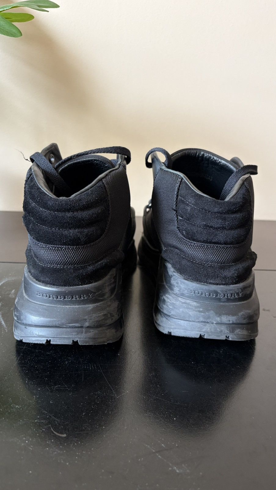 Burberry Burberry High-Top Strap Sneakers – Black – Size 41 (US 8) Size US 7.5 / EU 40-41 - 6 Thumbnail